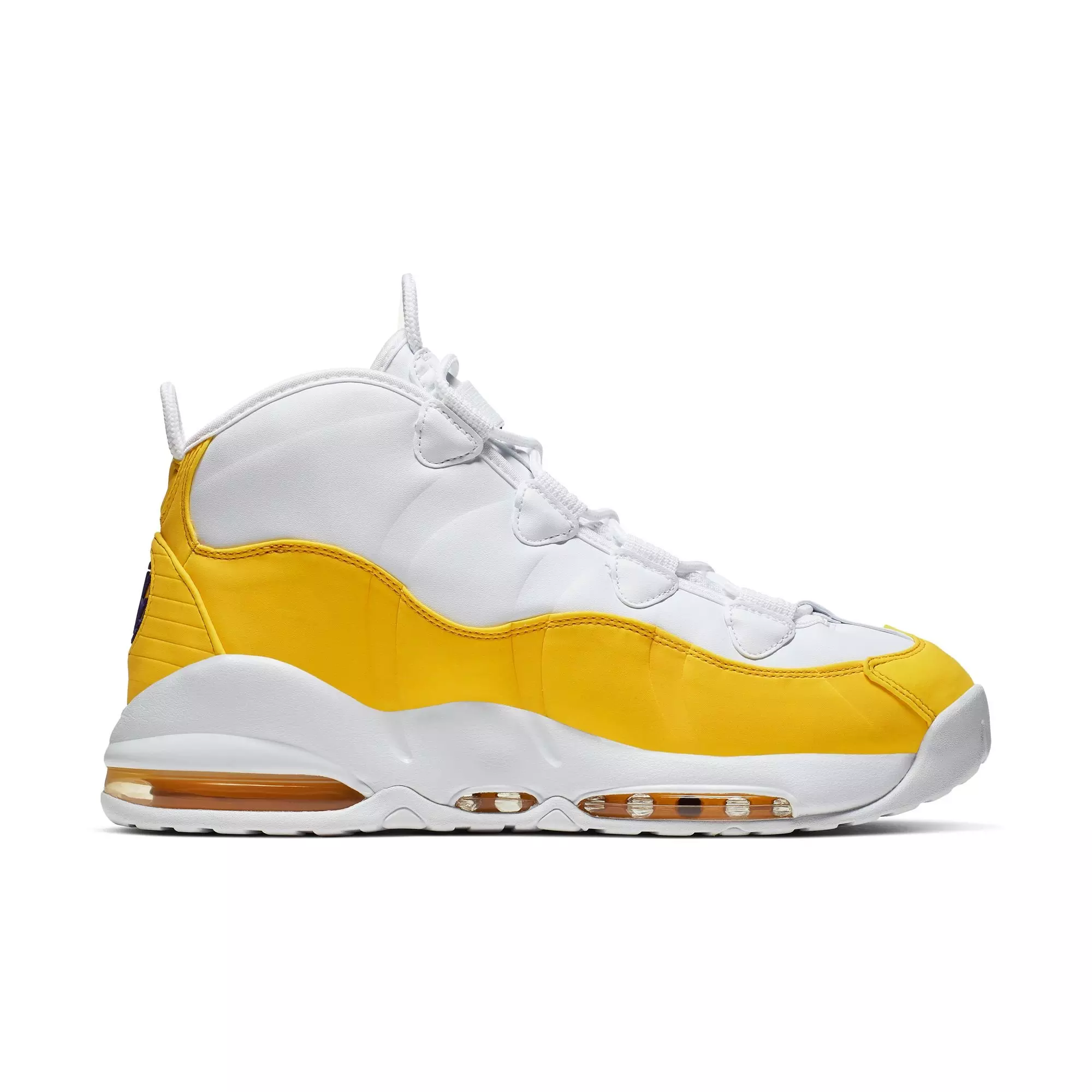 Nike Air Max Uptempo '95 "Lakers" Men's Shoe - WHITE/AMARILLO/COURT PURPLE