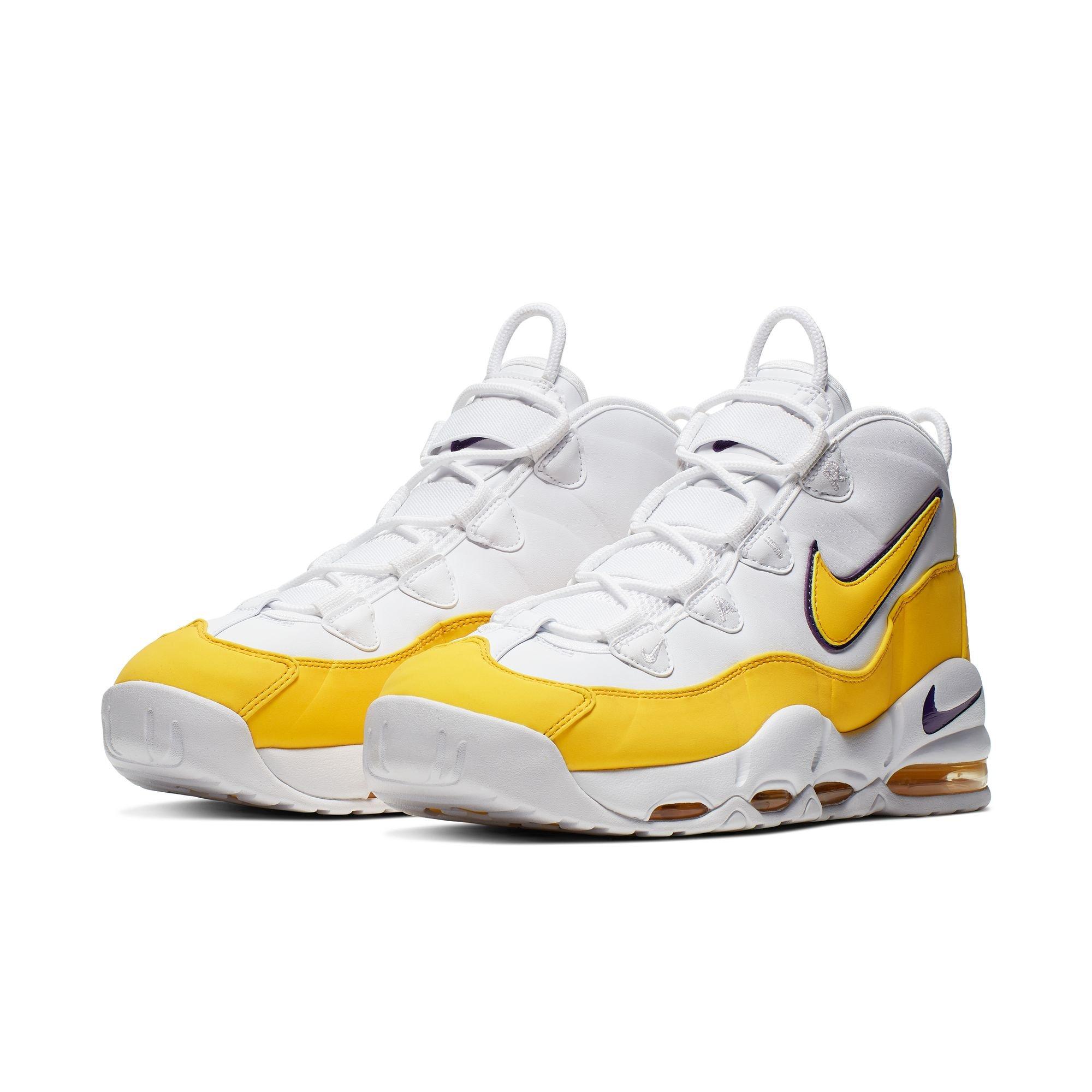 Nike Air Max Uptempo '95 "Lakers" Men's Shoe - WHITE/AMARILLO/COURT PURPLE Thumbnail View 3