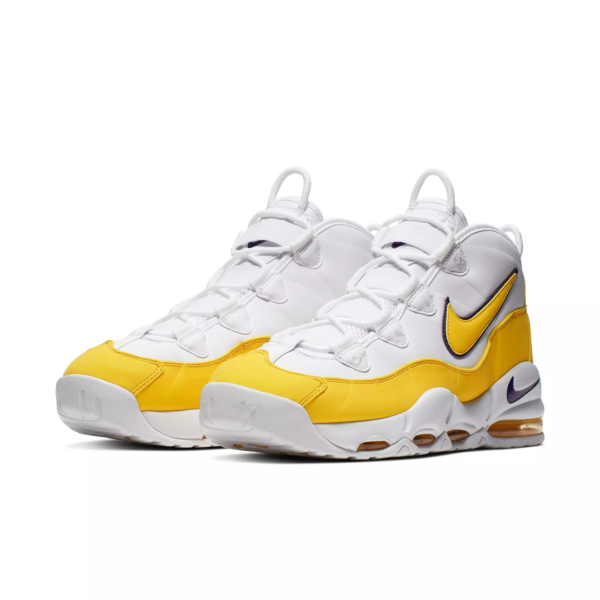Nike Air Max Uptempo '95 "Lakers" Men's Shoe - WHITE/AMARILLO/COURT PURPLE