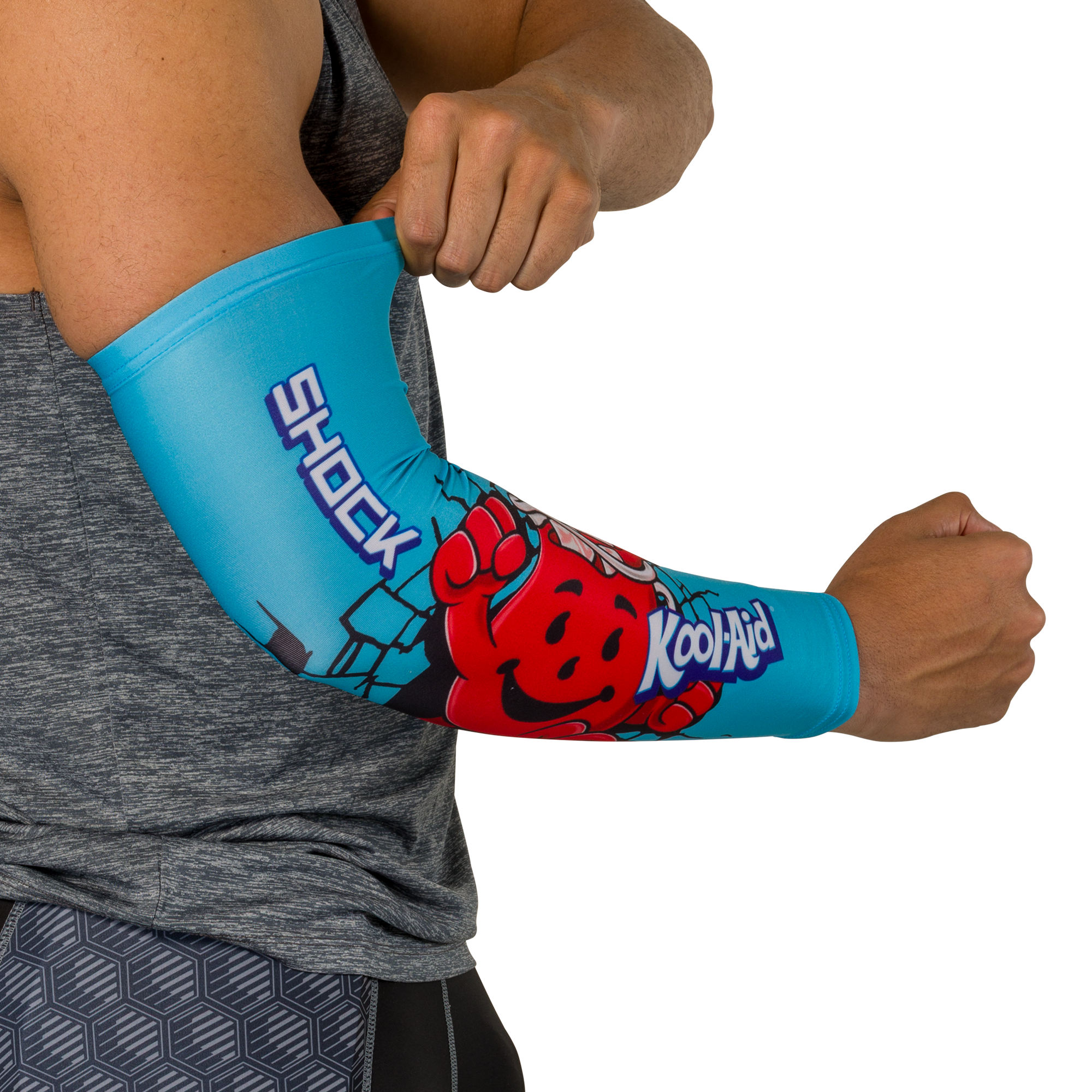 Shock Doctor Adult Showtime Kool Aid Tropical Punch Compression Arm Sleeve​ - BLUE/RED Thumbnail View 3