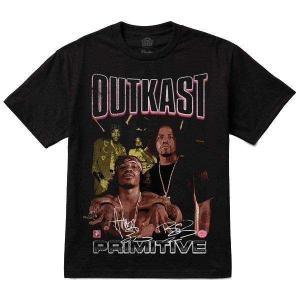Primitive Outkast Headline Tee Black Graphic Shirt | Hibbett