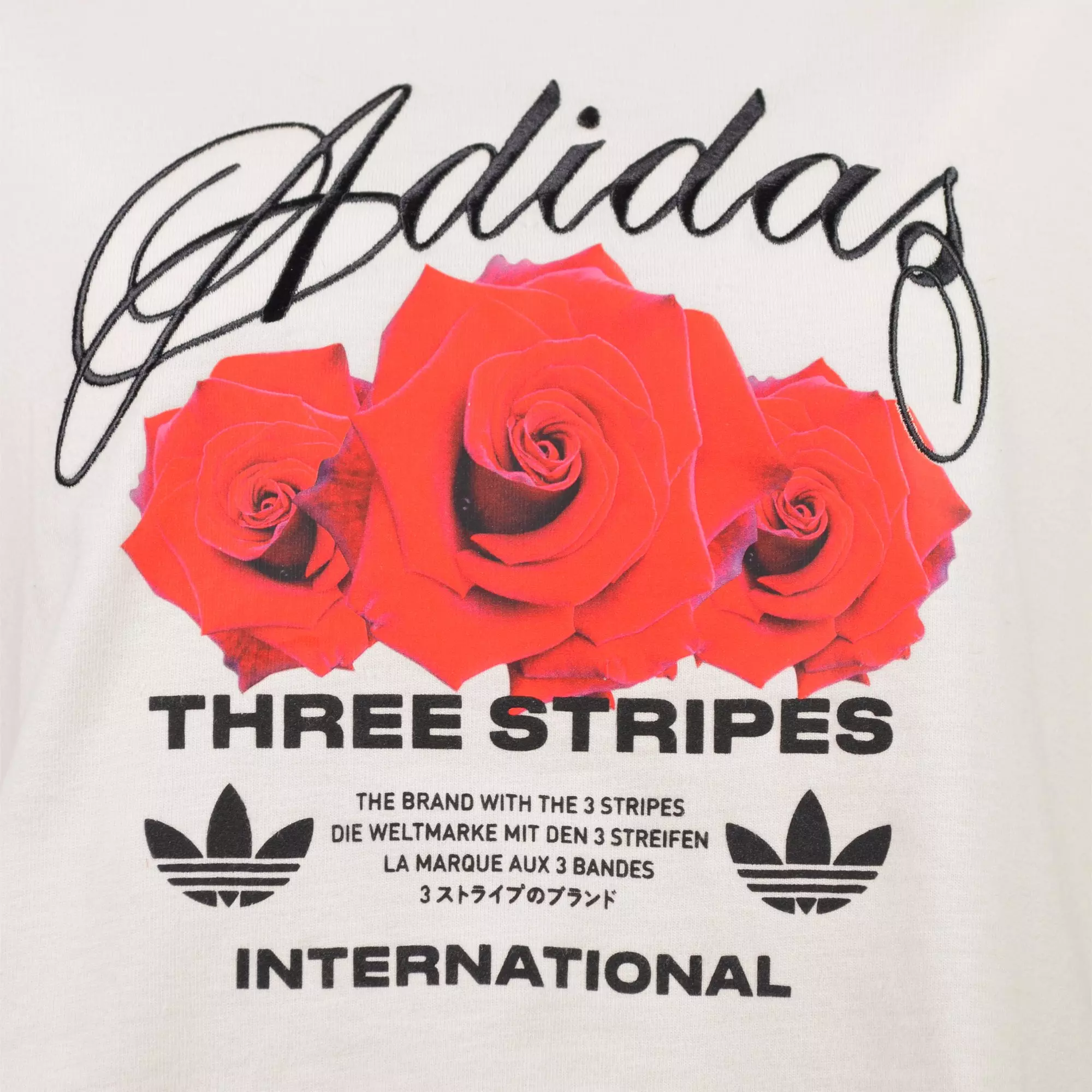 adidas Originals Women's Essentials Flower Crop Tee - WHITE