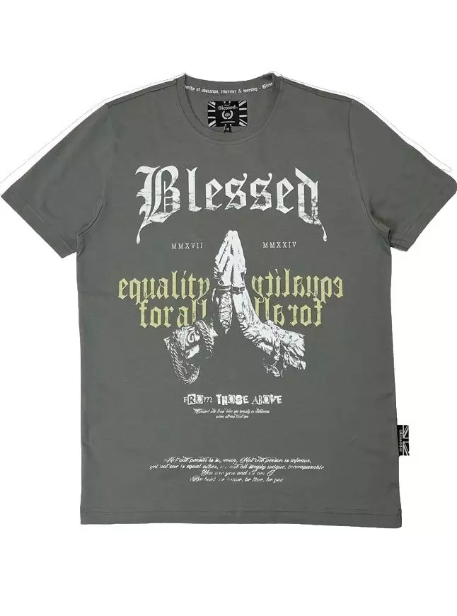 Blessed Men's Equality Tee - Acid Grey - GREY