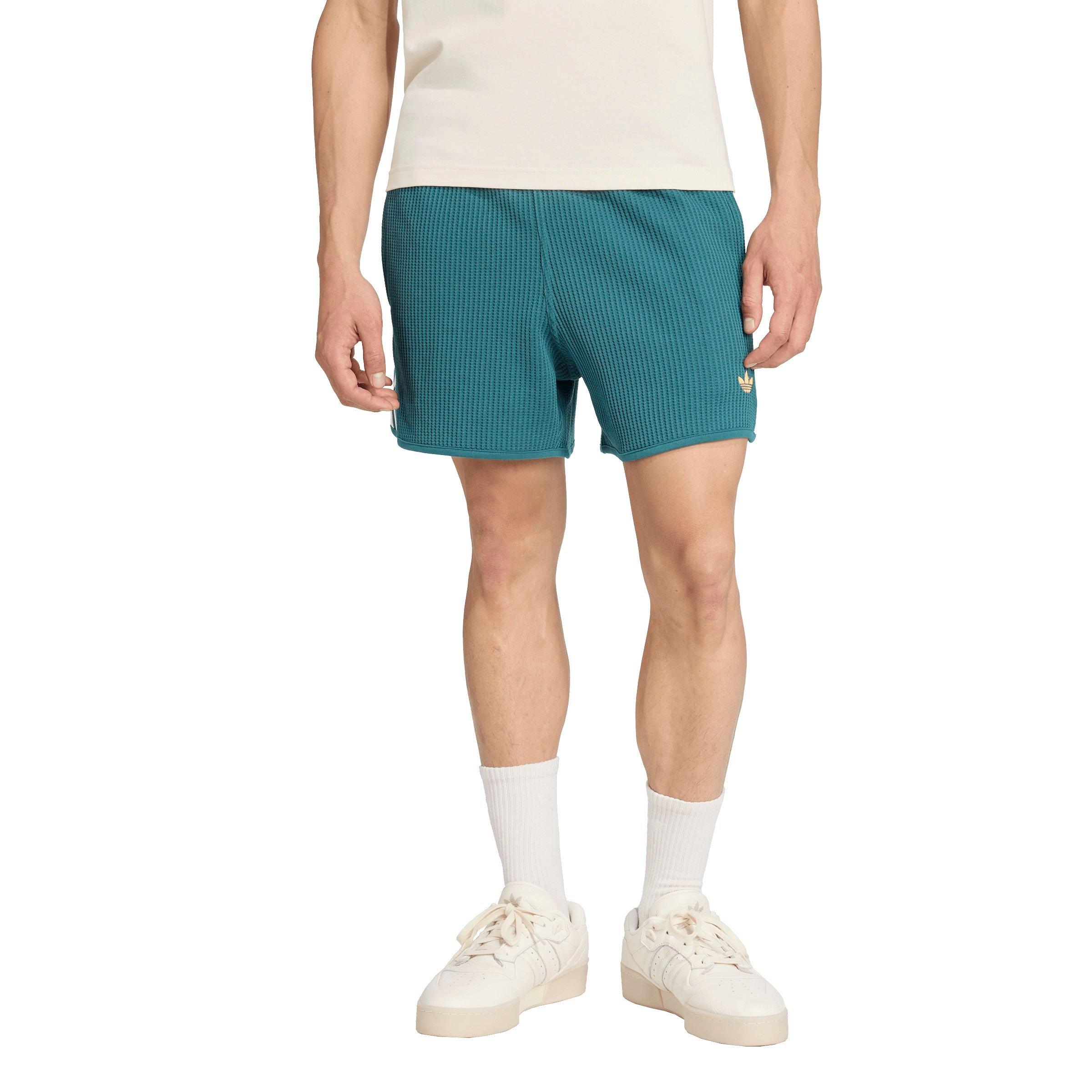adidas Originals Men's Waffle Knit Sprinter Shorts - GREEN Thumbnail View 1