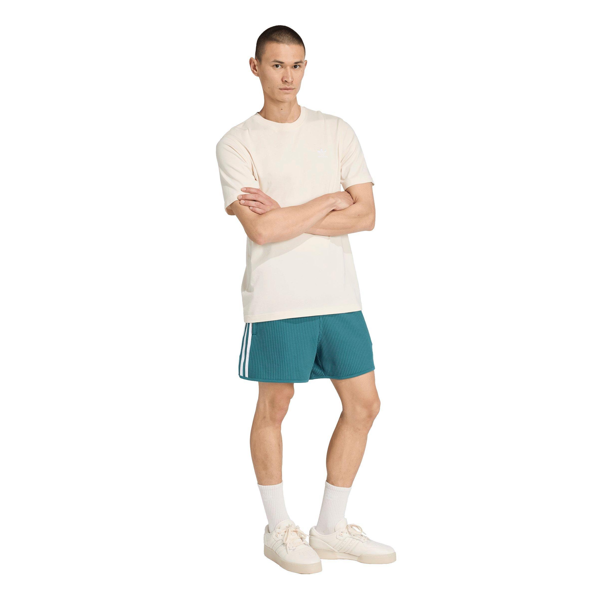 adidas Originals Men's Waffle Knit Sprinter Shorts - GREEN Thumbnail View 5
