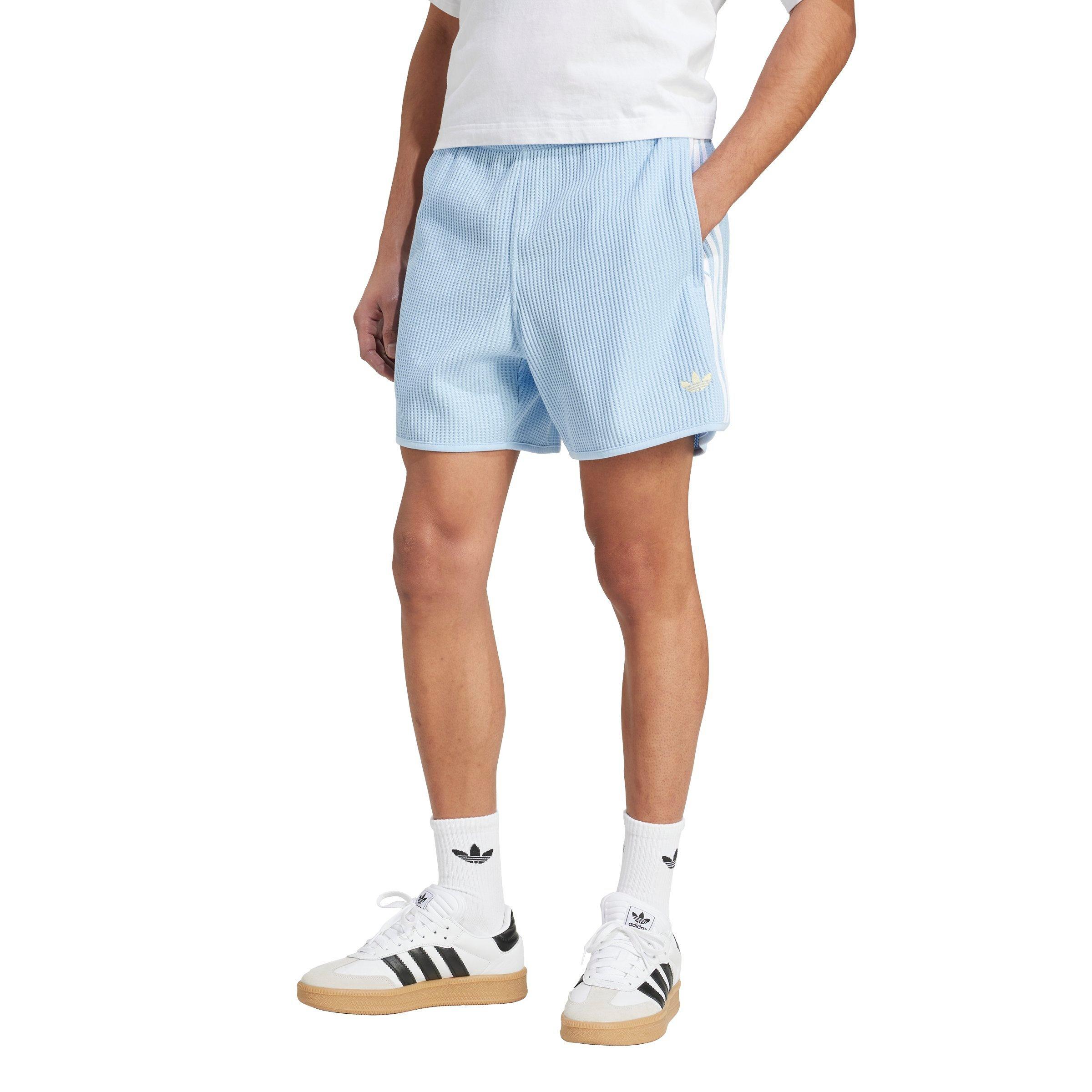 adidas Originals Men's Waffle Knit Sprinter Shorts - Lt Blue - LT BLUE Thumbnail View 1