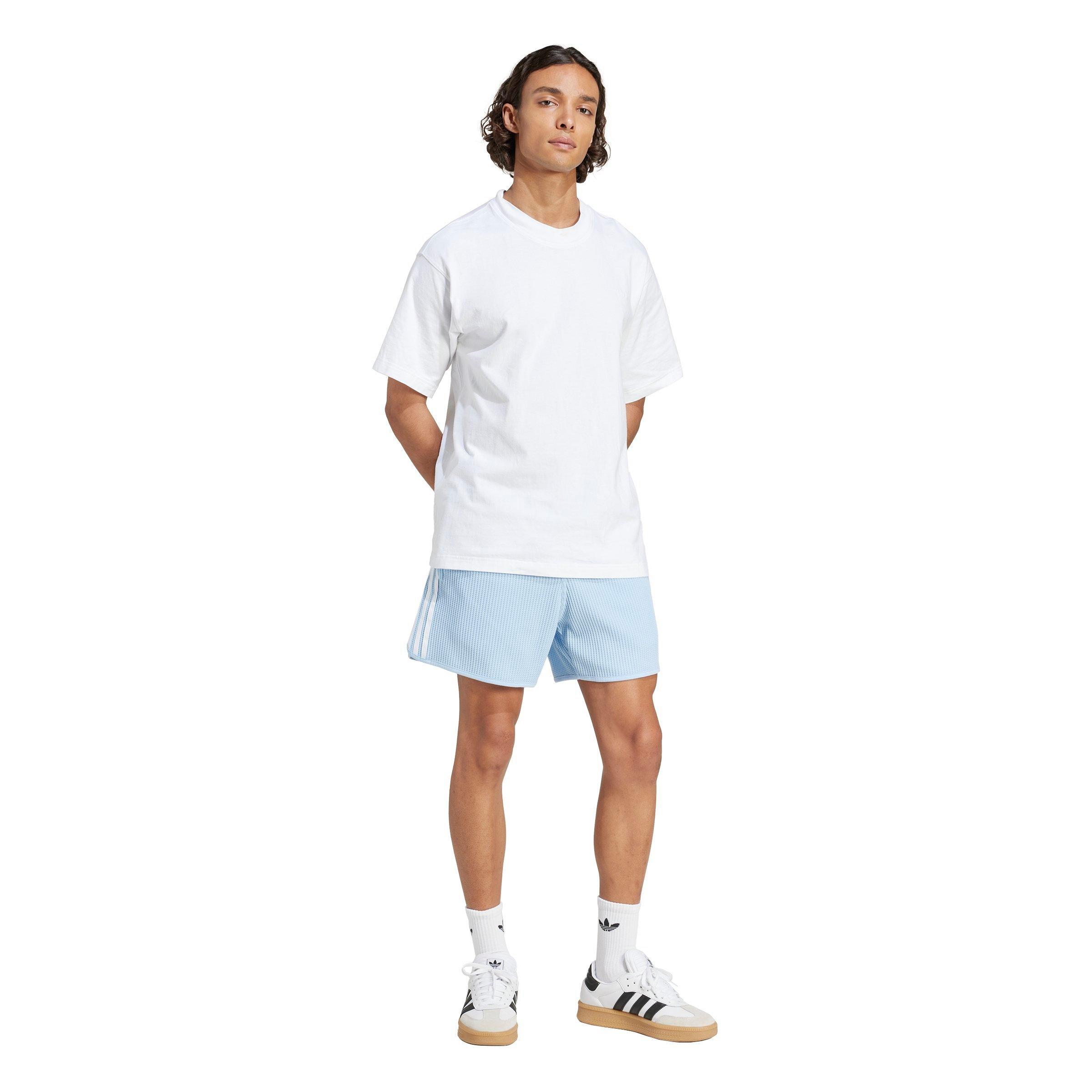 adidas Originals Men's Waffle Knit Sprinter Shorts-Lt Blue - LT BLUE Thumbnail View 6