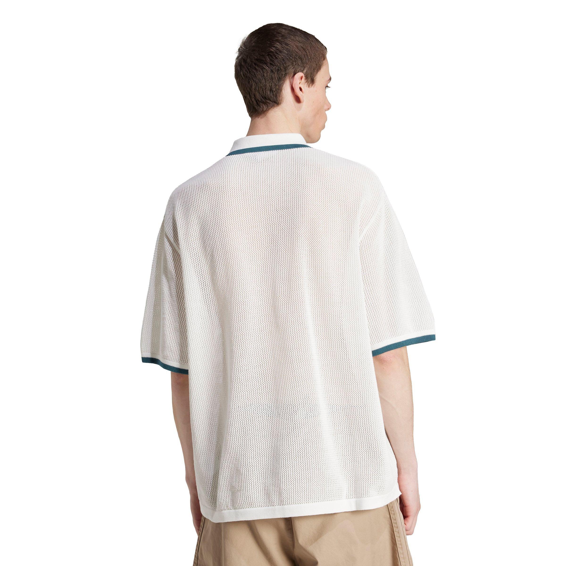 adidas Originals Men's Button Down Knitted Shirt - WHITE Thumbnail View 2