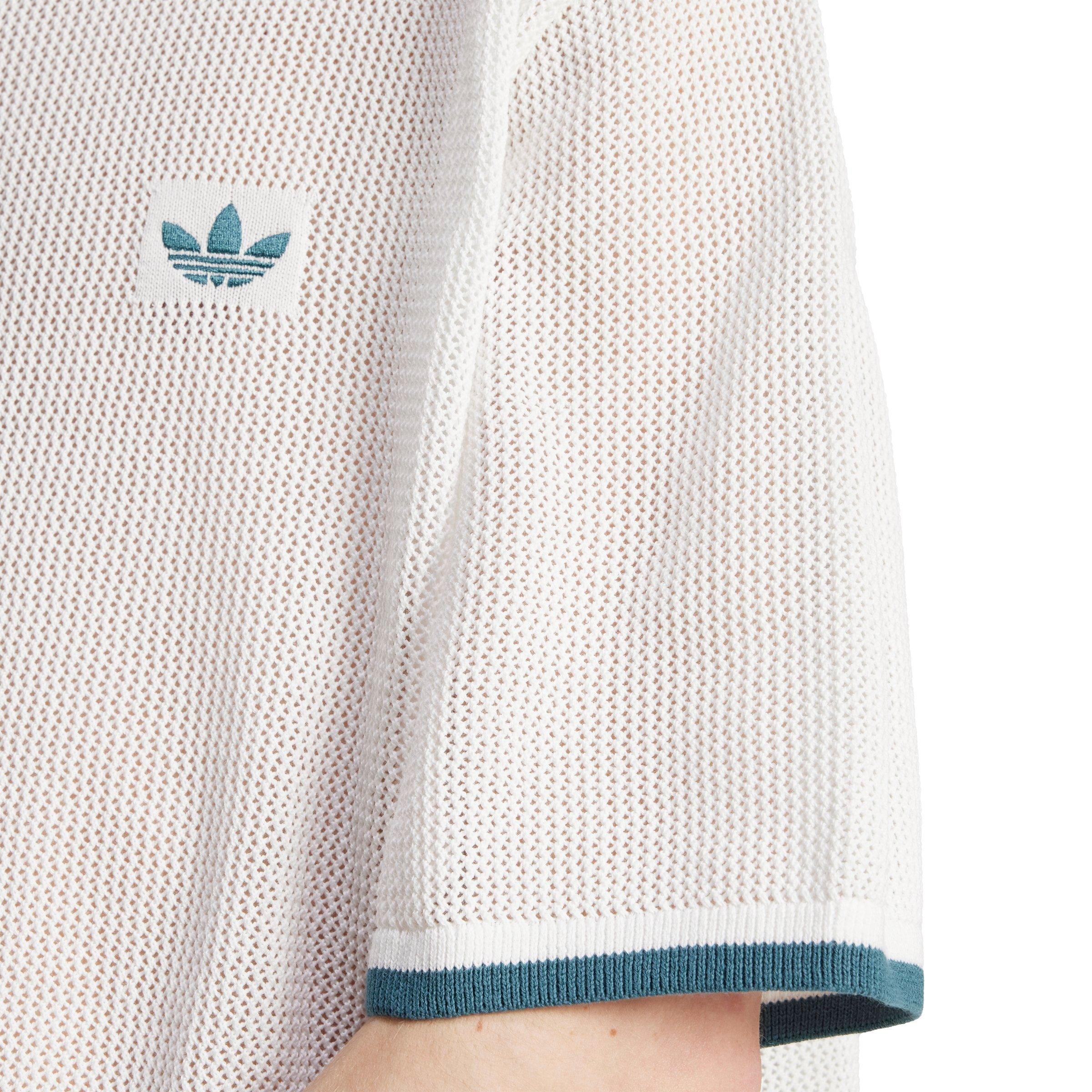 adidas Originals Men's Button Down Knitted Shirt - WHITE Thumbnail View 4