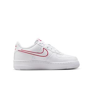 Nike Air Force 1 "White/University Red" Grade School Boys' Shoe