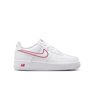 Nike Air Force 1 "White/University Red" Grade School Boys' Shoe