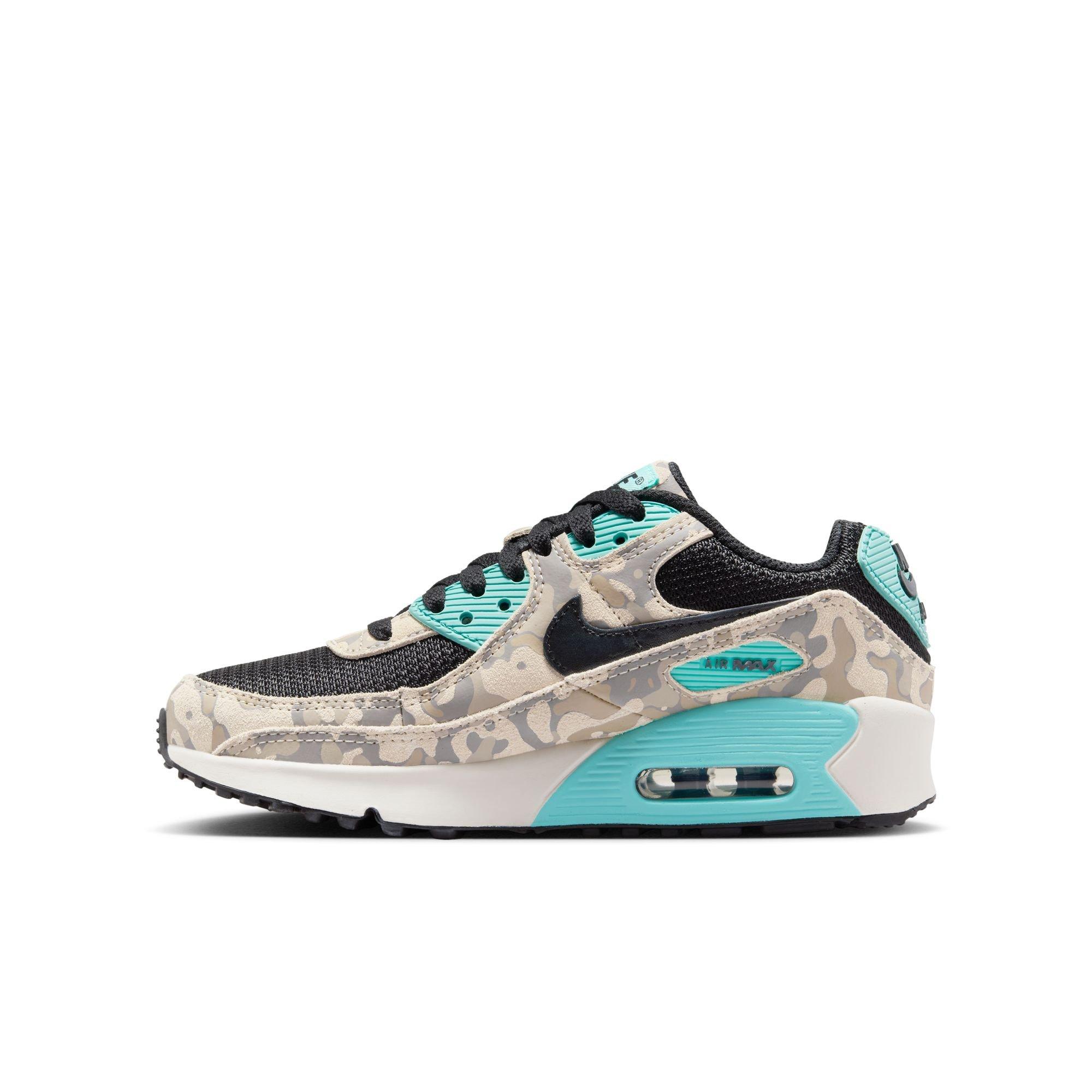 Nike Air Max 90 Grade School Boys' "Sanddrift/Black/Aurora Green/Khaki" Grade School Boys' Shoe