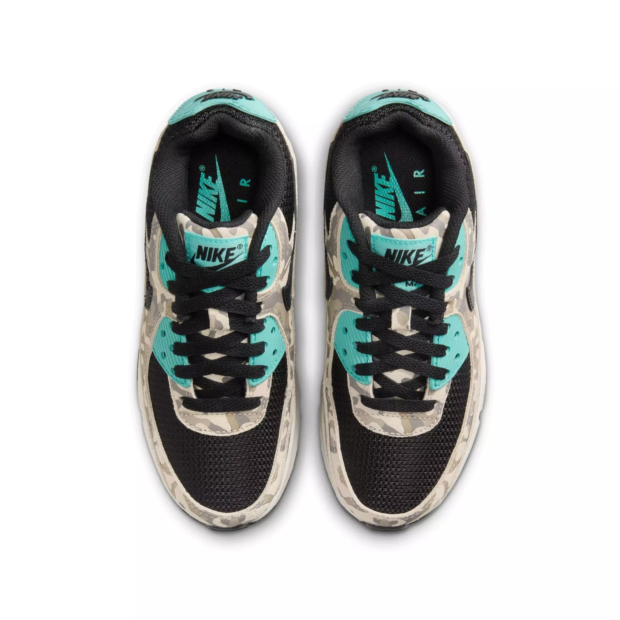 Nike Air Max 90 "Sanddrift/Black/Aurora Green/Khaki" Grade School Boys' Shoe - CAROLINA/CAMO