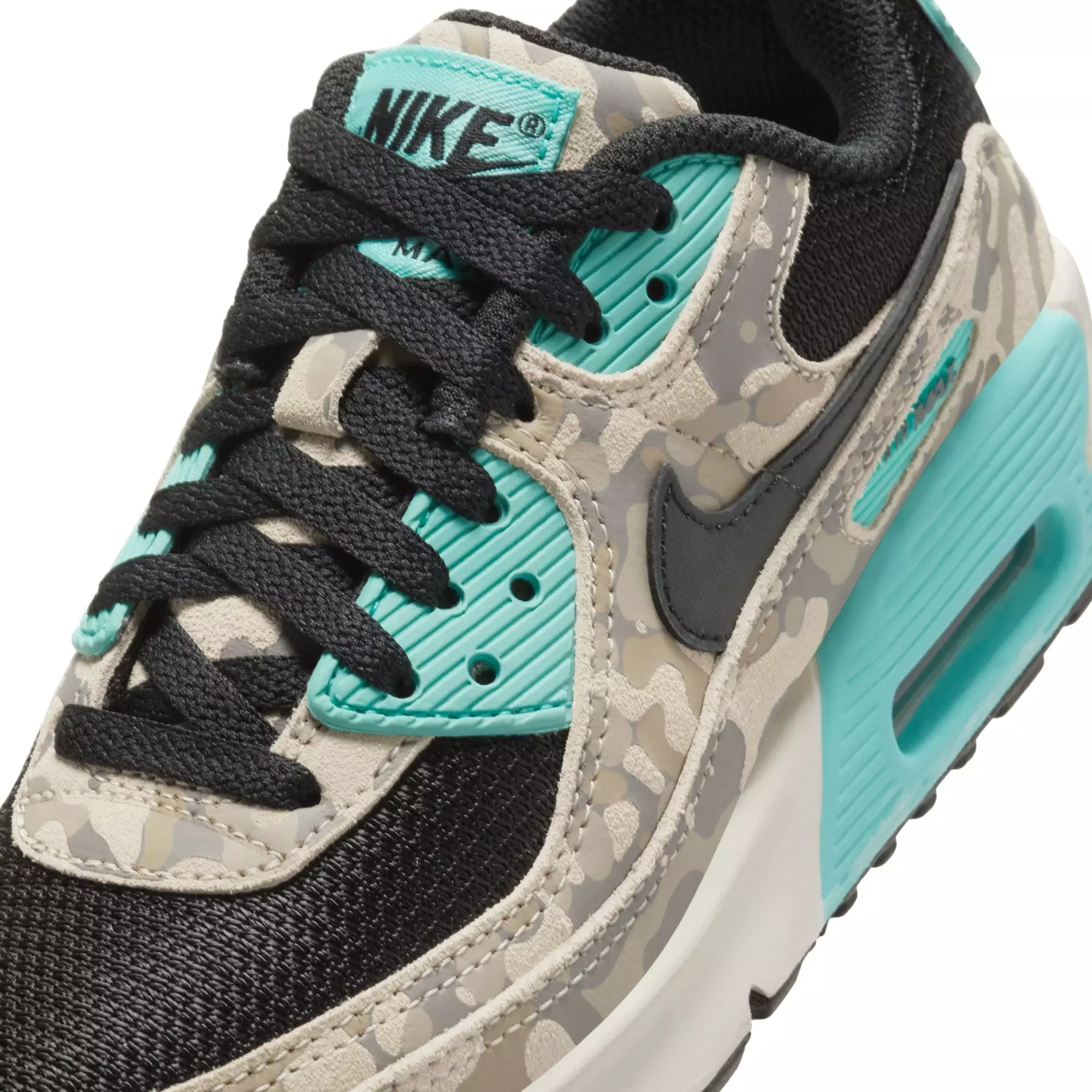 Nike Air Max 90 "Sanddrift/Black/Aurora Green/Khaki" Grade School Boys' Shoe - CAROLINA/CAMO