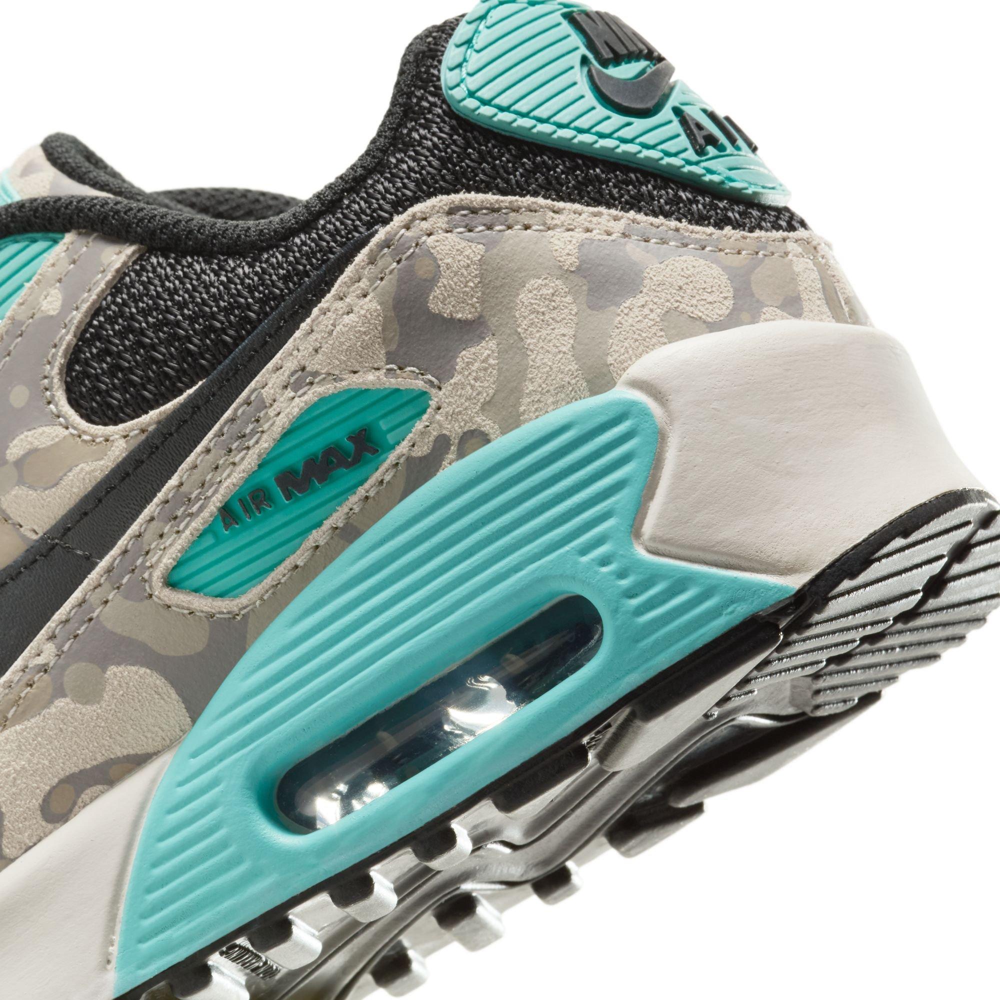 Nike Air Max 90 Grade School Boys' "Sanddrift/Black/Aurora Green/Khaki" Grade School Boys' Shoe