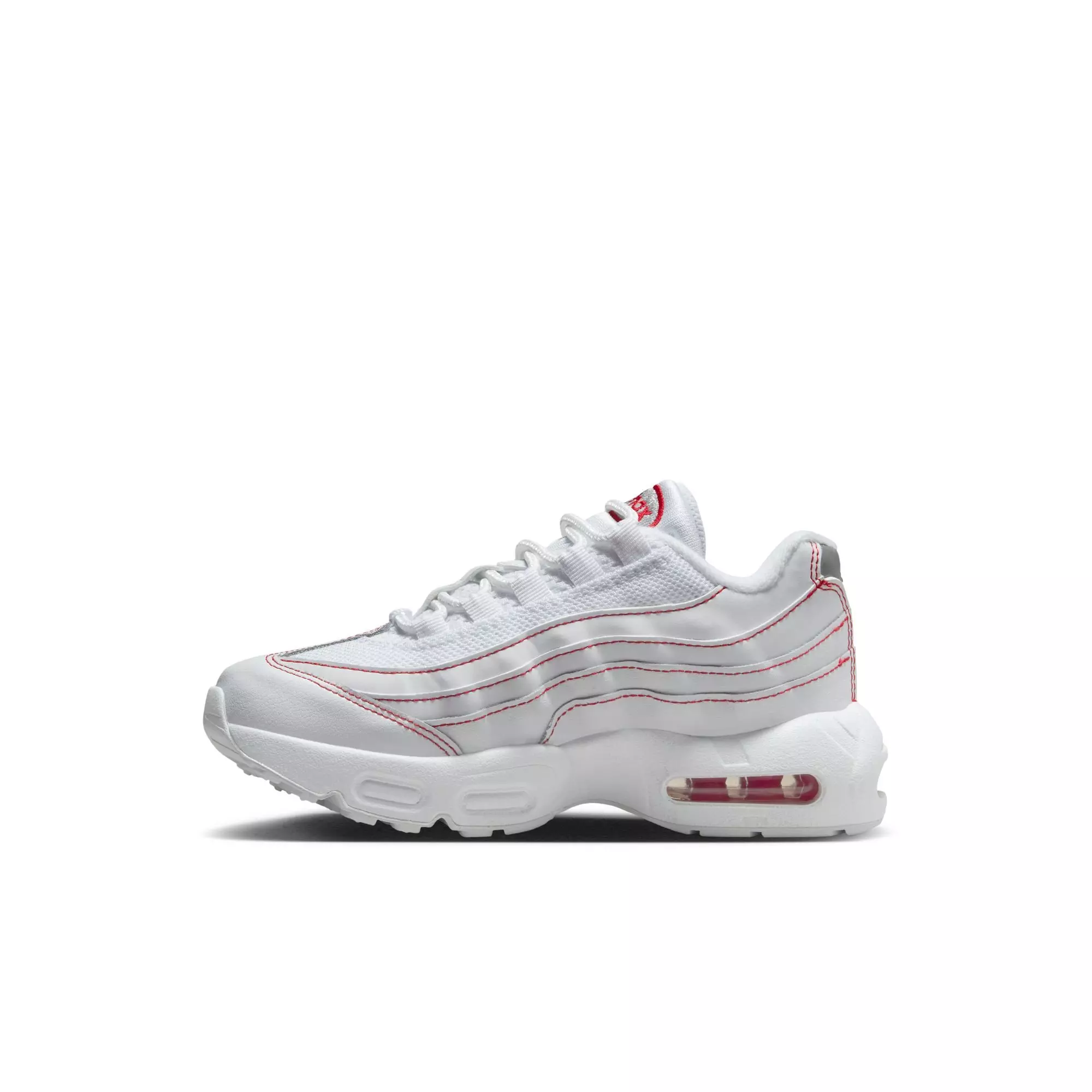 Nike Air Max 95 "White/University Red/Wolf Grey" Preschool Boys' Shoe - WHITE/RED