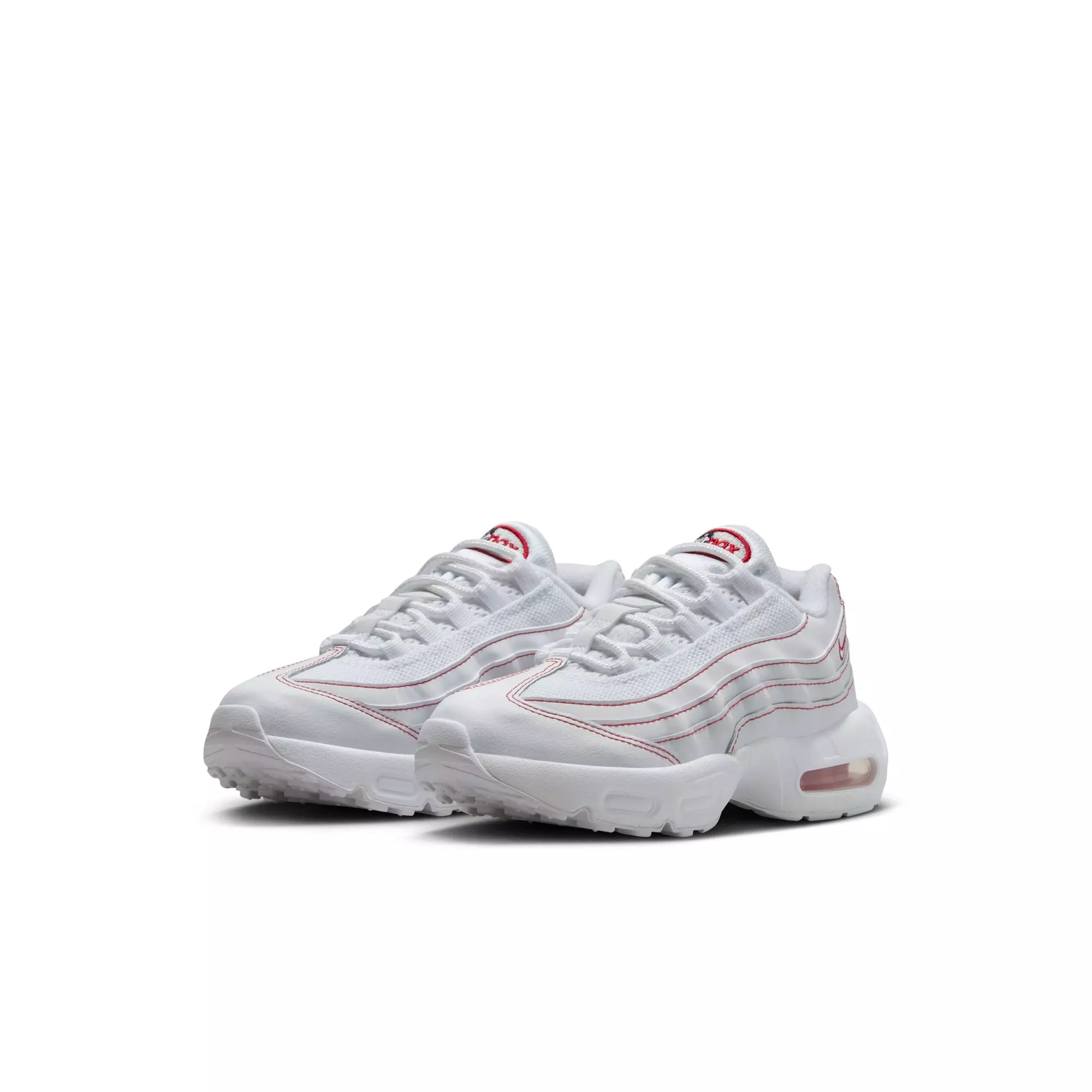 Nike Air Max 95 "White/University Red/Wolf Grey" Preschool Boys' Shoe - WHITE/RED