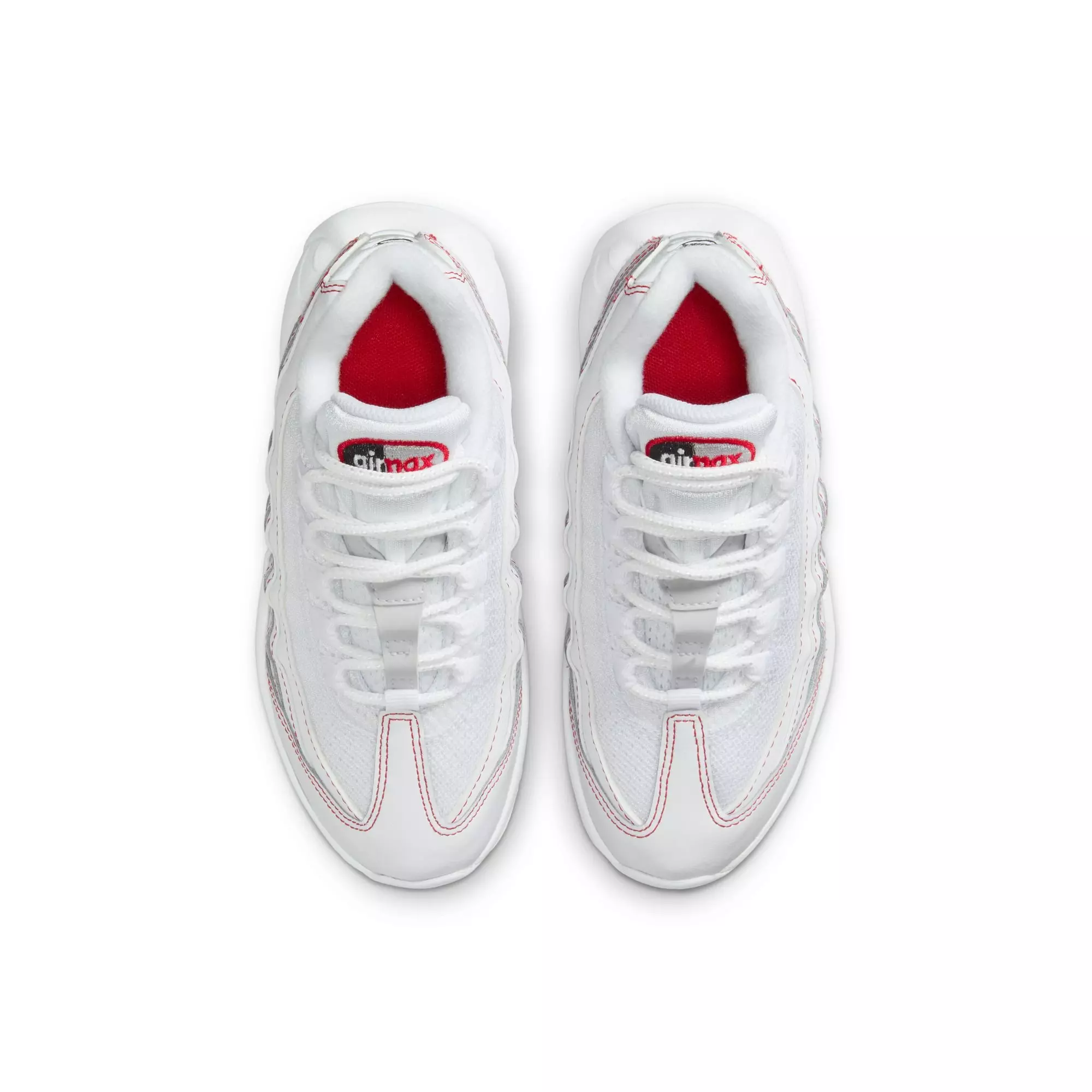 Nike Air Max 95 "White/University Red/Wolf Grey" Preschool Boys' Shoe - WHITE/RED