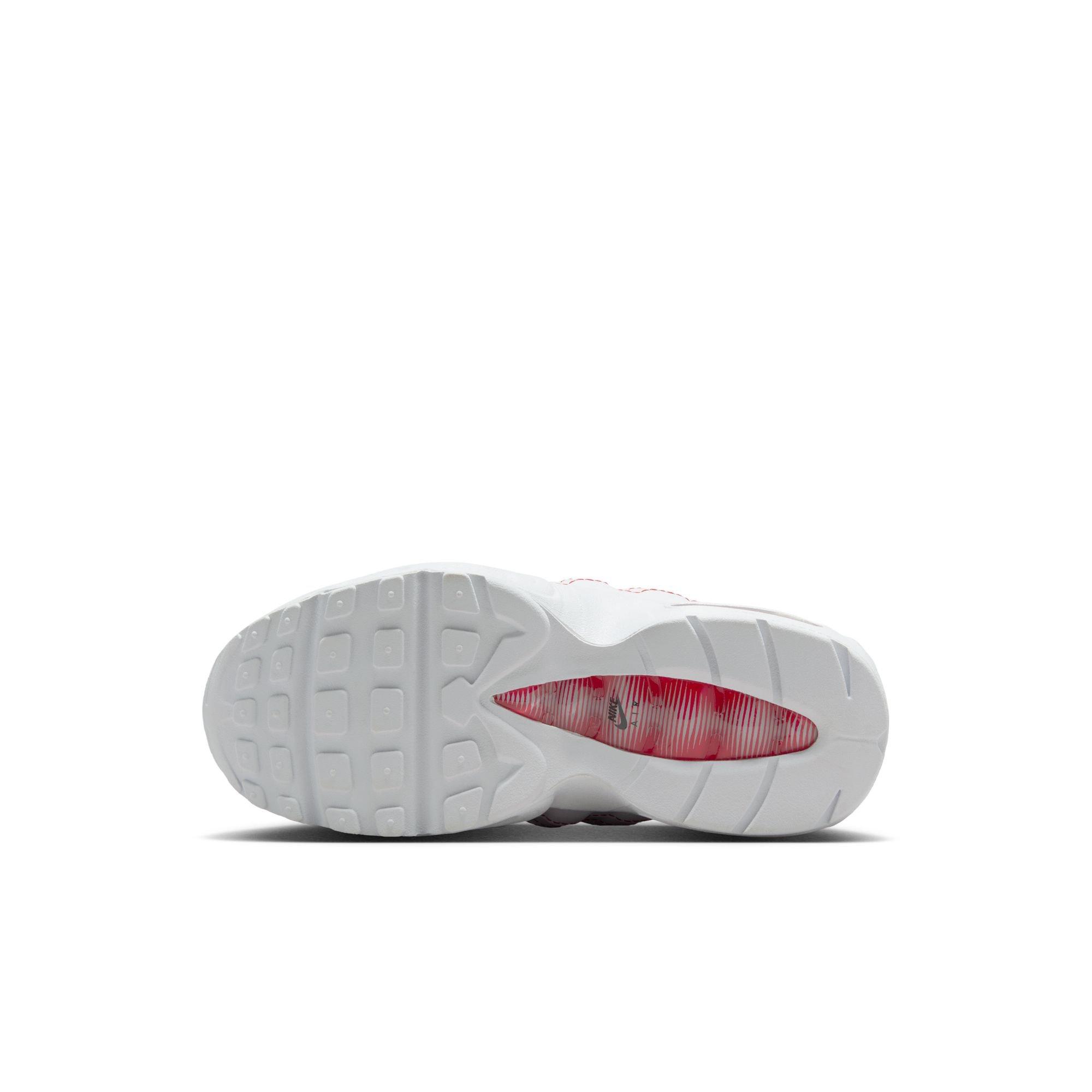 Nike Air Max 95 Preschool Boys' "White/University Red/Wolf Grey" Shoe