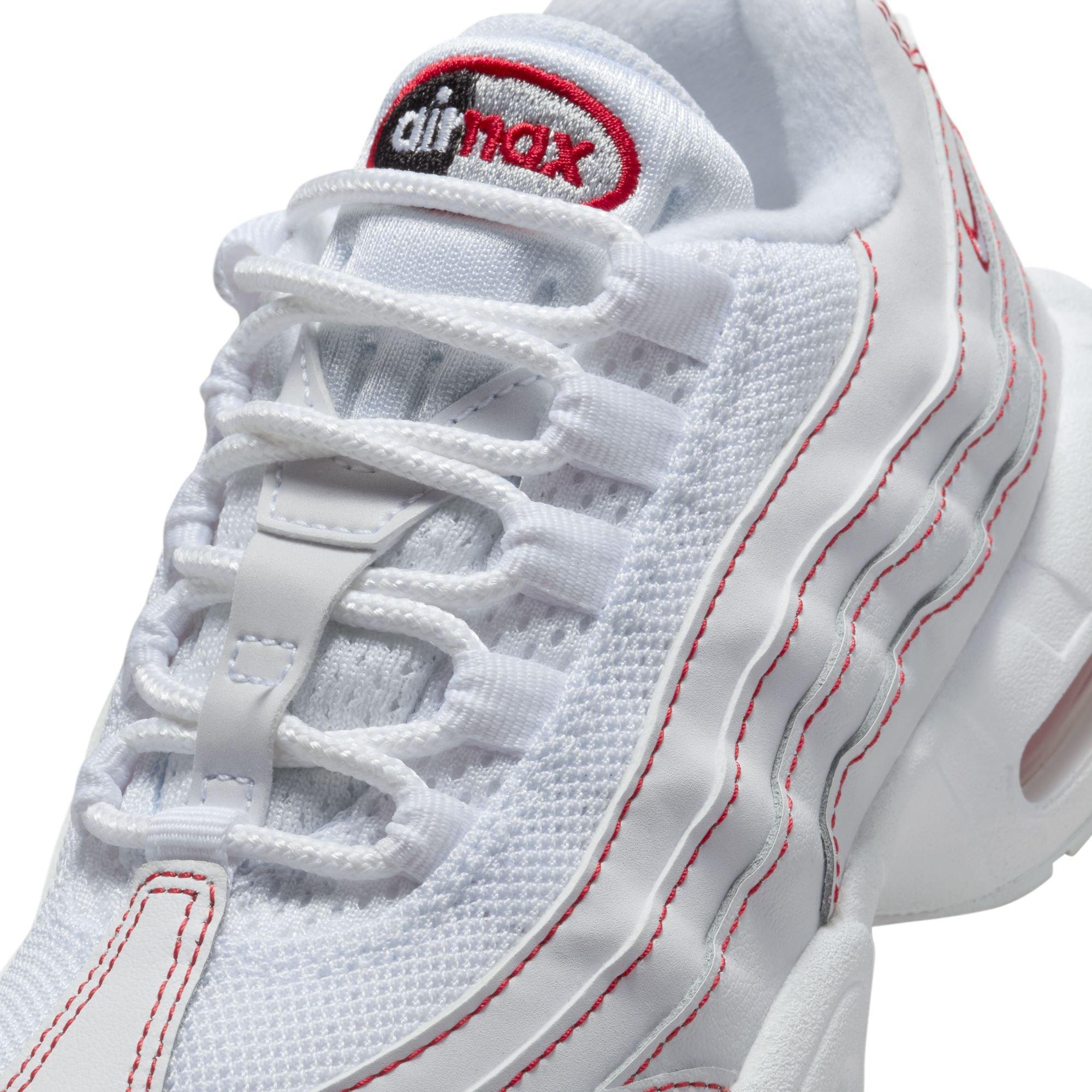 Nike Air Max 95 Preschool Boys' "White/University Red/Wolf Grey" Shoe