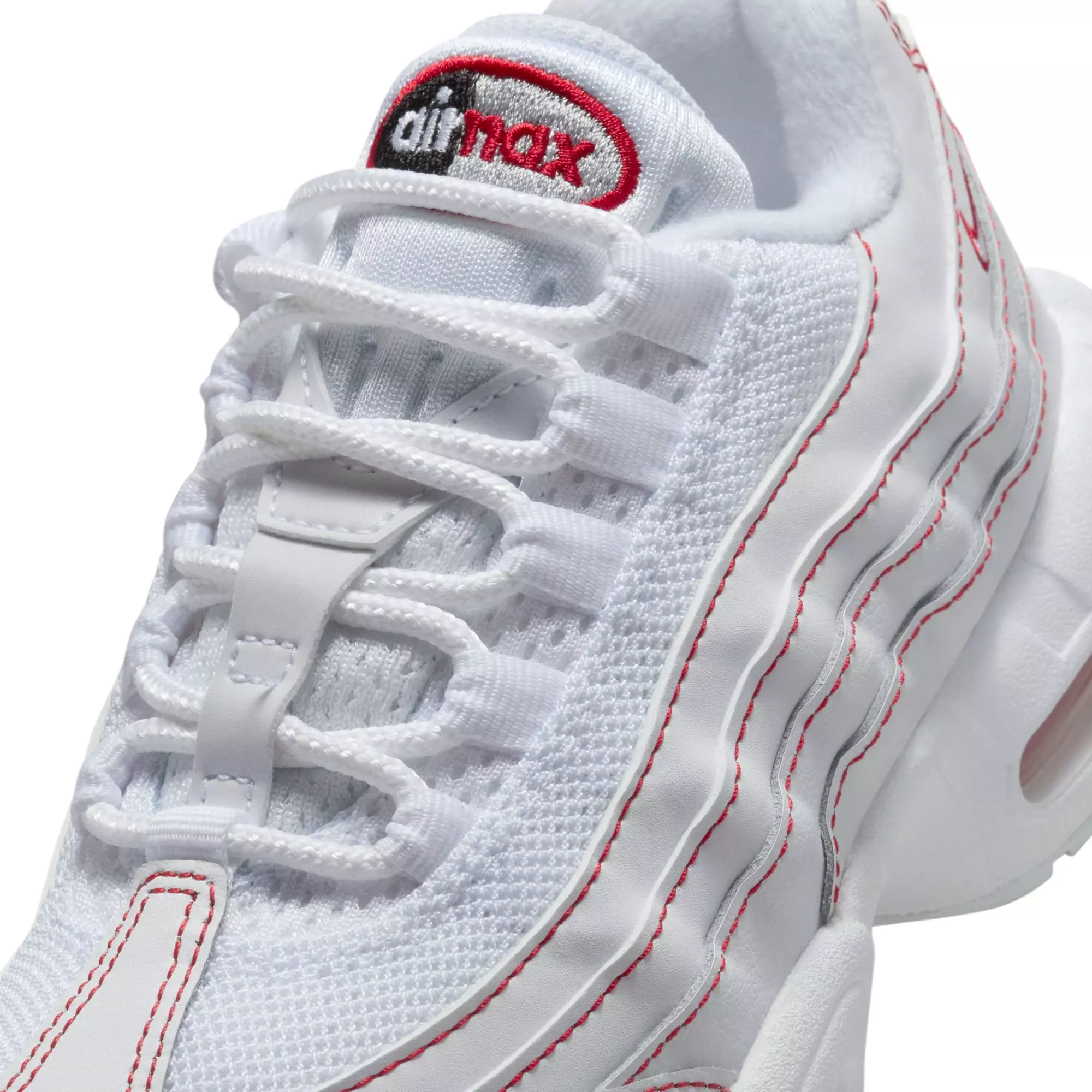Nike Air Max 95 "White/University Red/Wolf Grey" Preschool Boys' Shoe - WHITE/RED