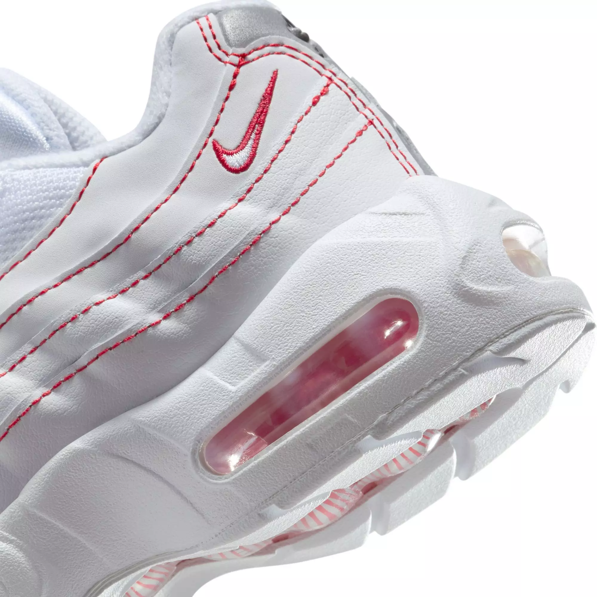 Nike Air Max 95 "White/University Red/Wolf Grey" Preschool Boys' Shoe - WHITE/RED