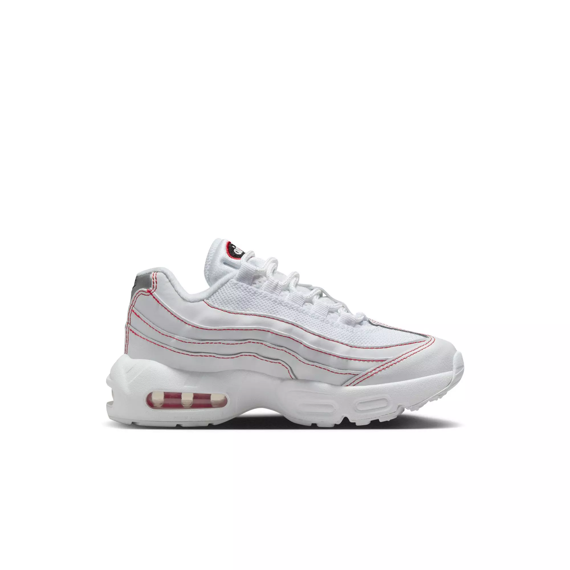 Nike Air Max 95 "White/University Red/Wolf Grey" Preschool Boys' Shoe - WHITE/RED