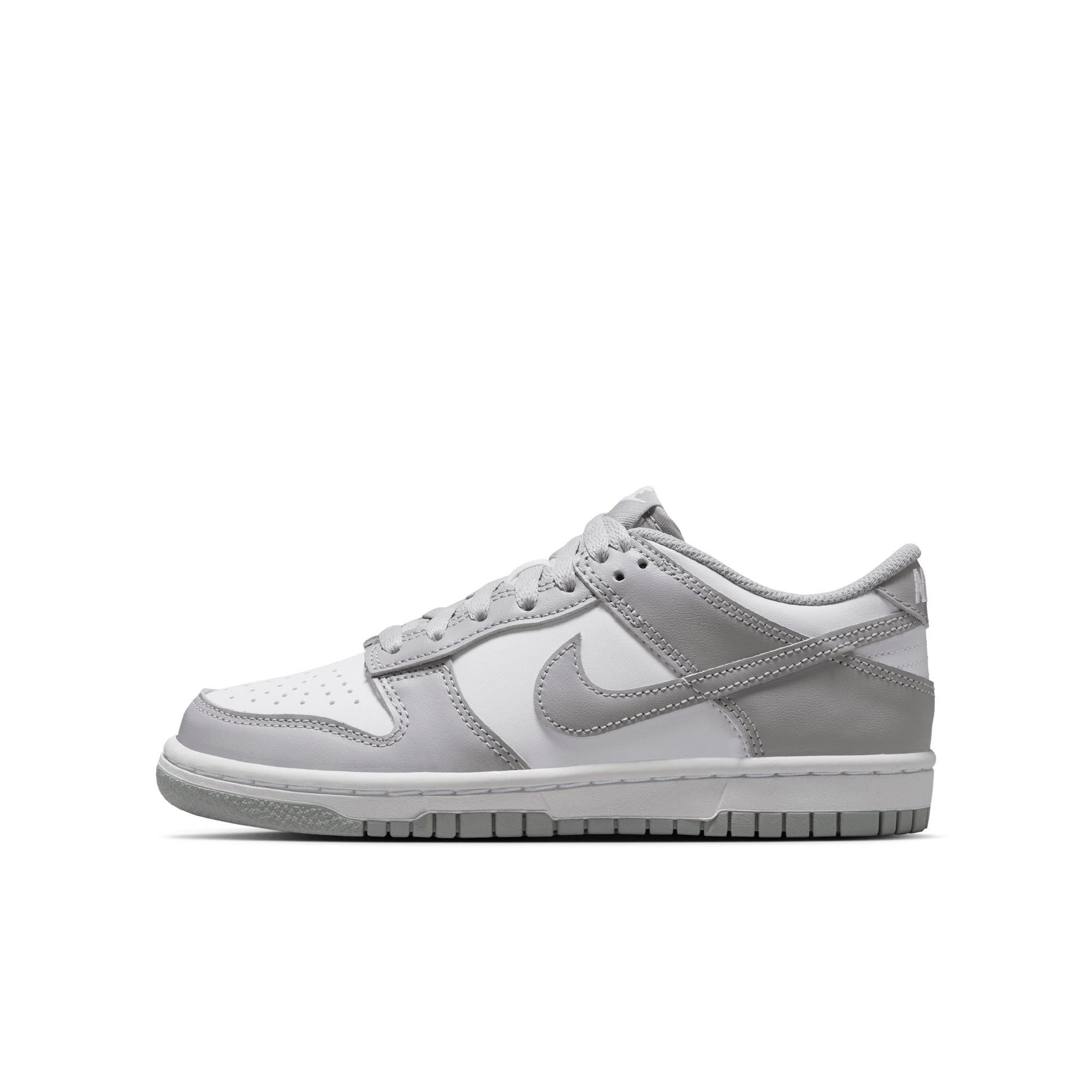 Nike Dunk Low Grade School Boys' "White/Lt Smoke Grey" Shoe