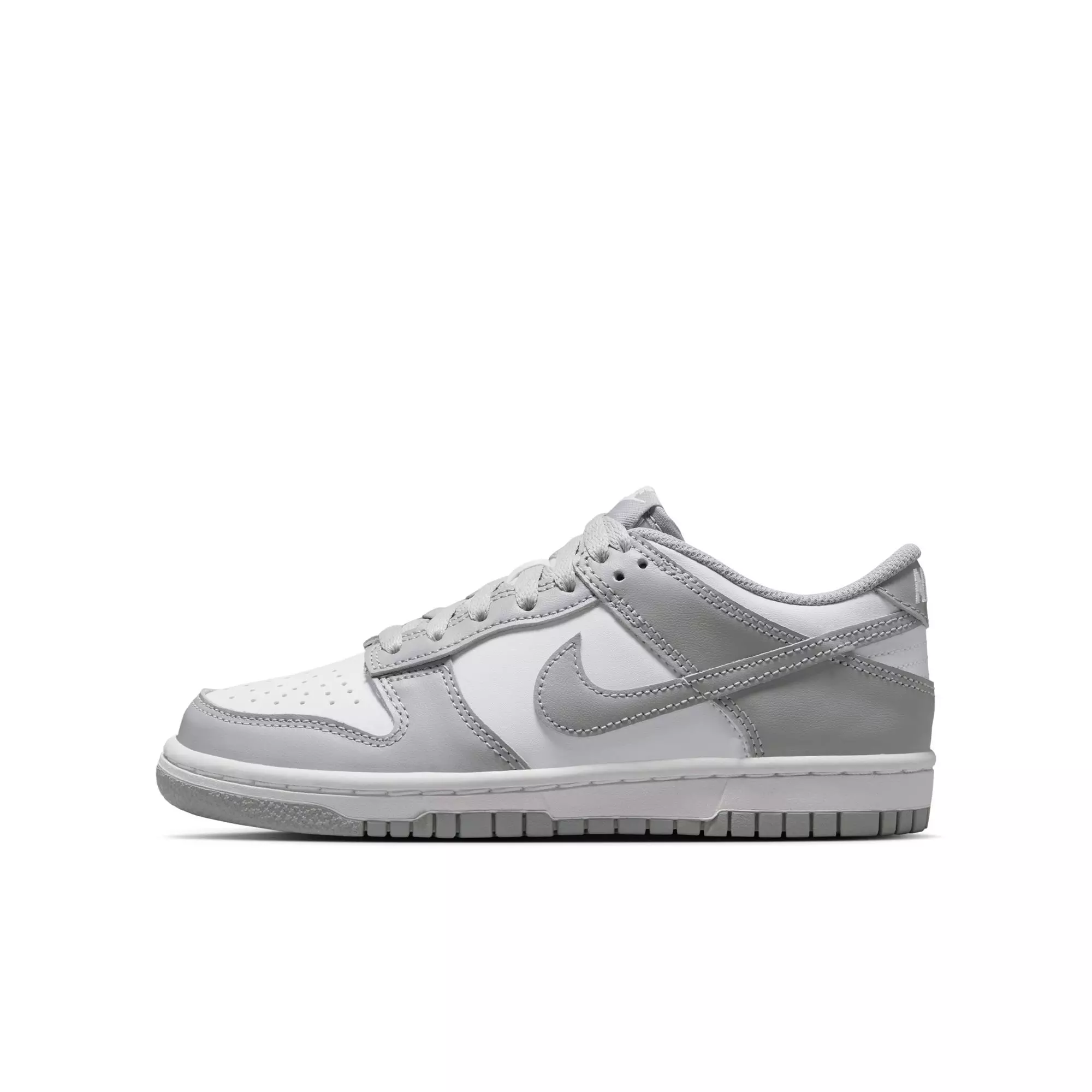 Nike Dunk Low "White/Lt Smoke Grey" Grade School Boys' Shoe - GREY/WHITE