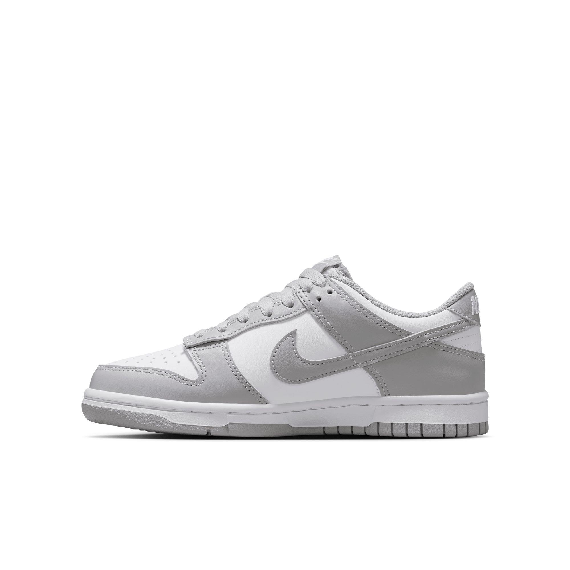 Nike Dunk Low Grade School Boys' "White/Lt Smoke Grey" Shoe