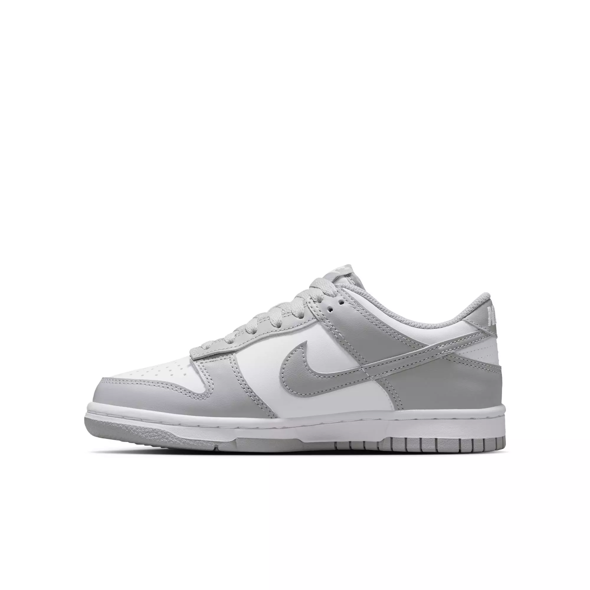 Nike Dunk Low "White/Lt Smoke Grey" Grade School Boys' Shoe - GREY/WHITE