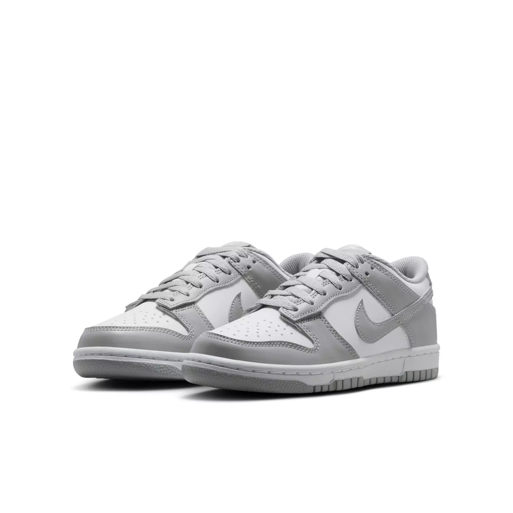 Nike Dunk Low "White/Lt Smoke Grey" Grade School Boys' Shoe - GREY/WHITE