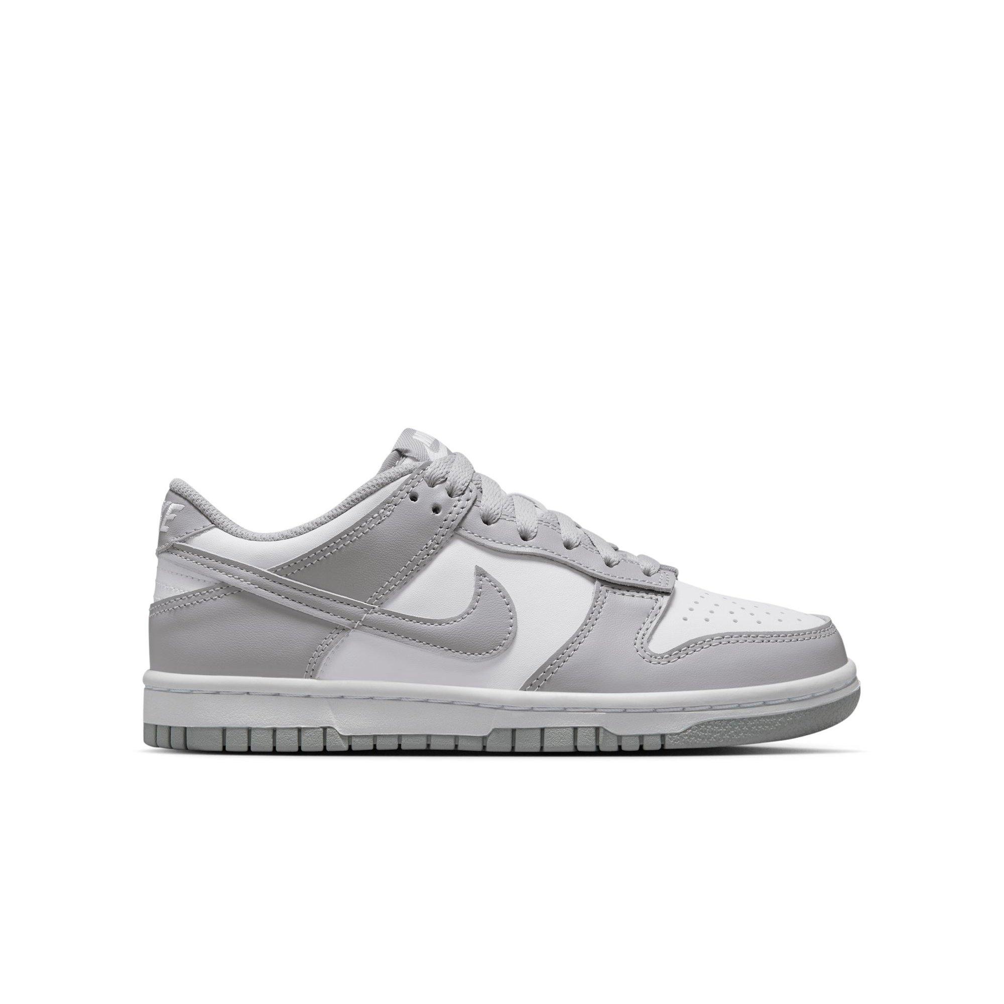 Nike Dunk Low "White/Lt Smoke Grey" Grade School Boys' Shoe