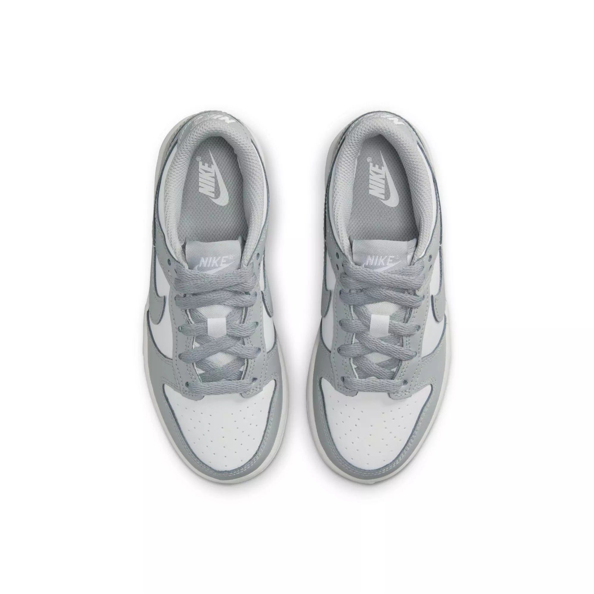 Nike Dunk Low "White/Lt Smoke Grey" Preschool Boys' Shoe - GREY/WHITE