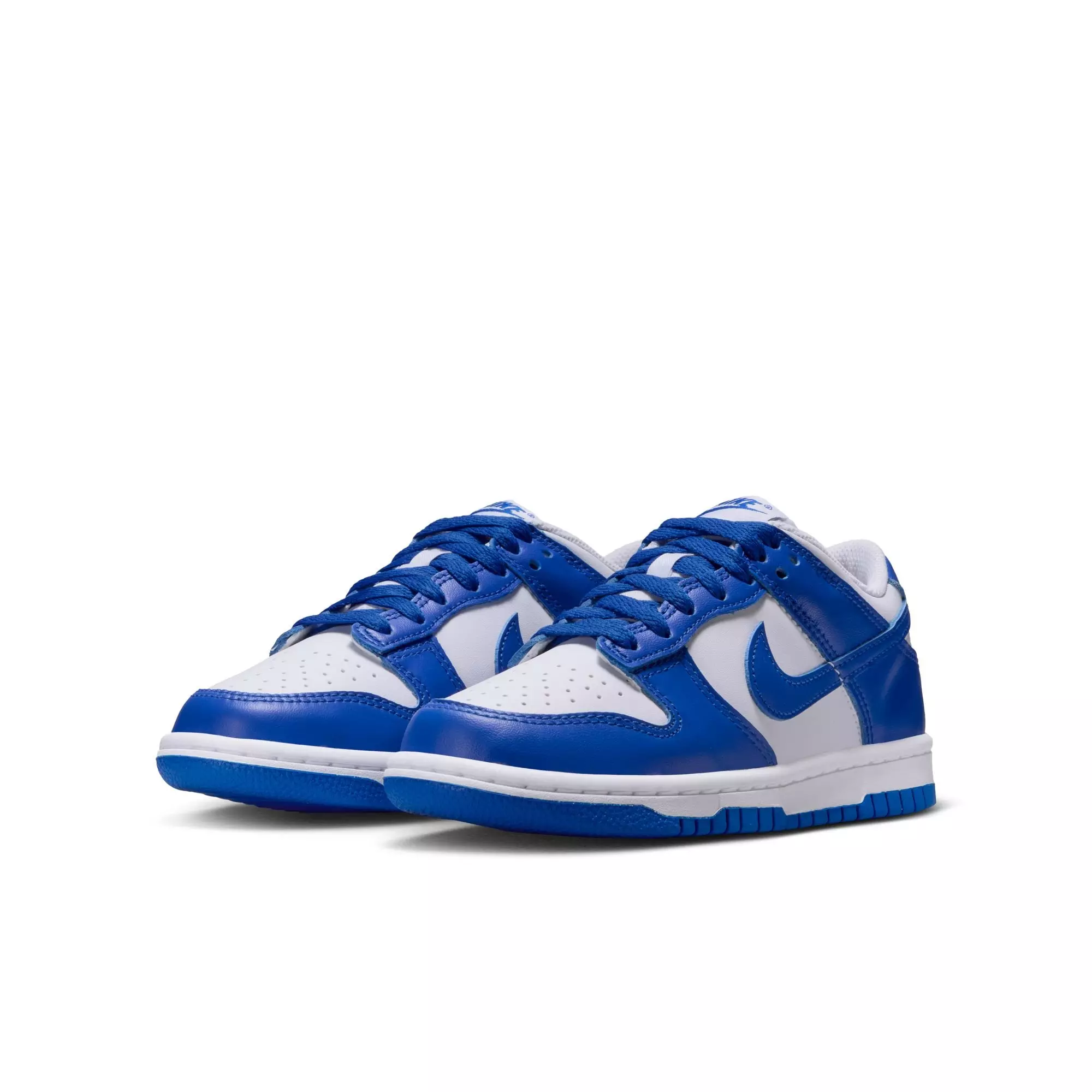 Nike Dunk Low "White/Hyper Royal" Grade School Boys' Shoe - WHITE/ROYAL
