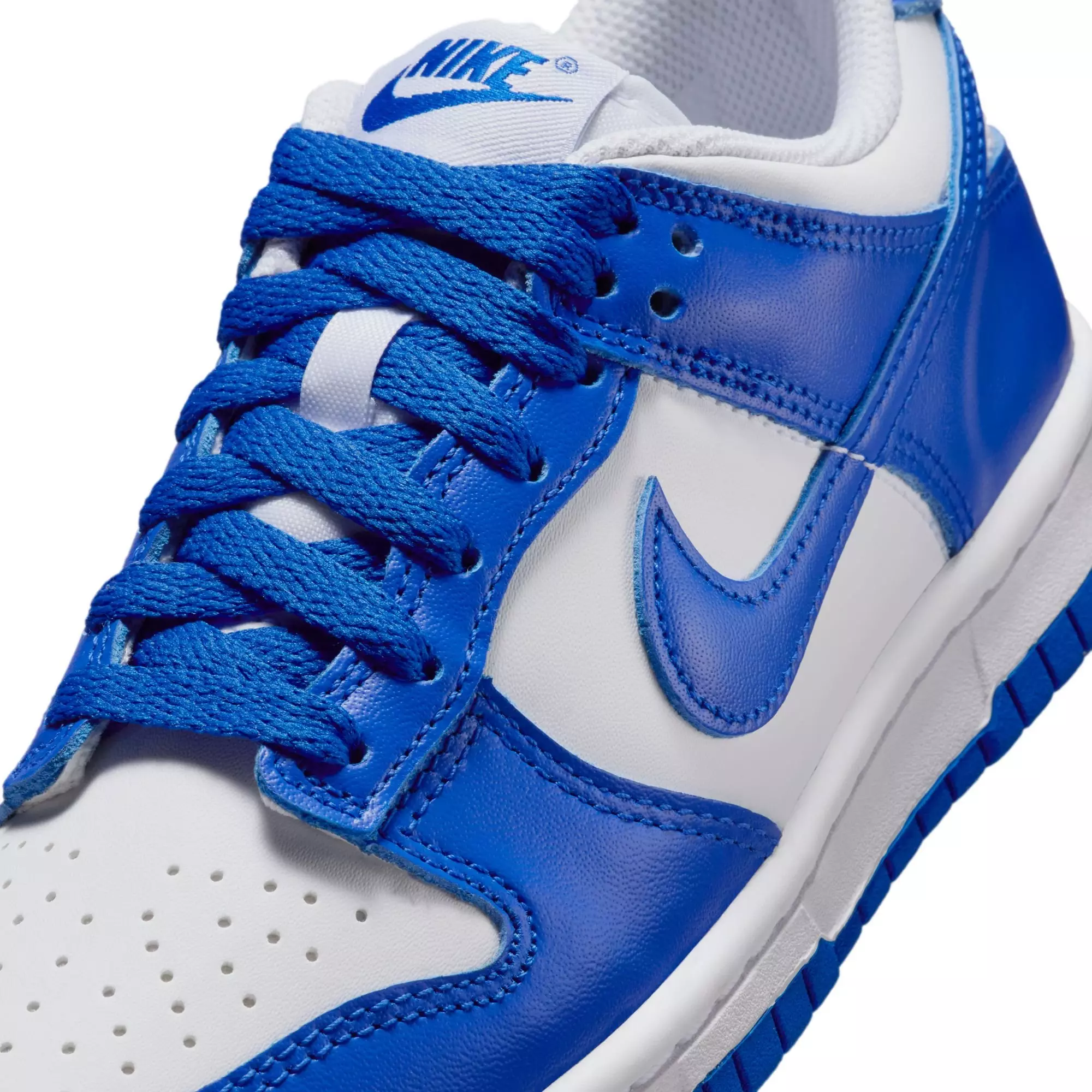 Nike Dunk Low "White/Hyper Royal" Grade School Boys' Shoe - WHITE/ROYAL