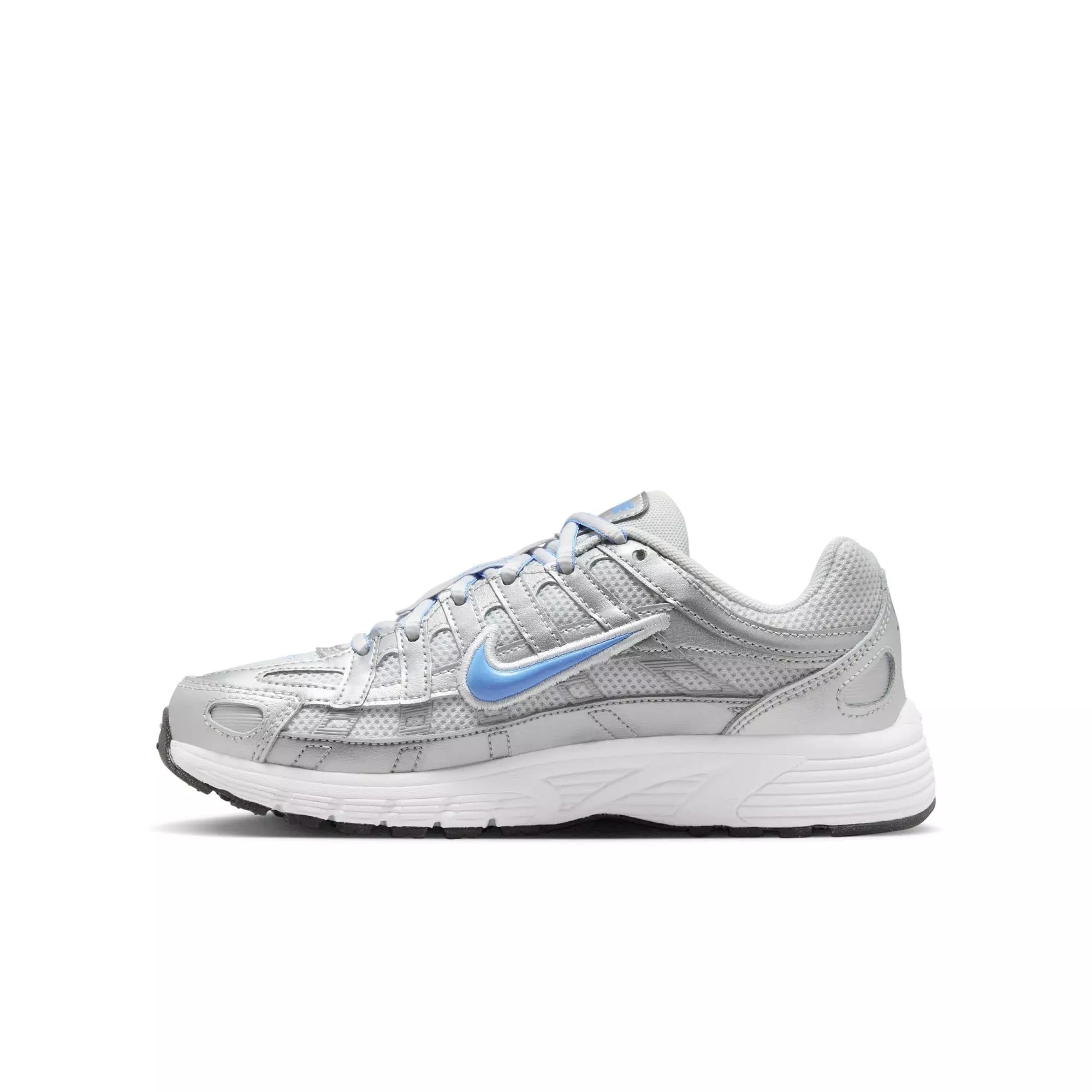 Nike P-6000 "Mtlc Platinum/University Blue" Grade School Boys' Shoe - BLUE/SILVER/NAVY