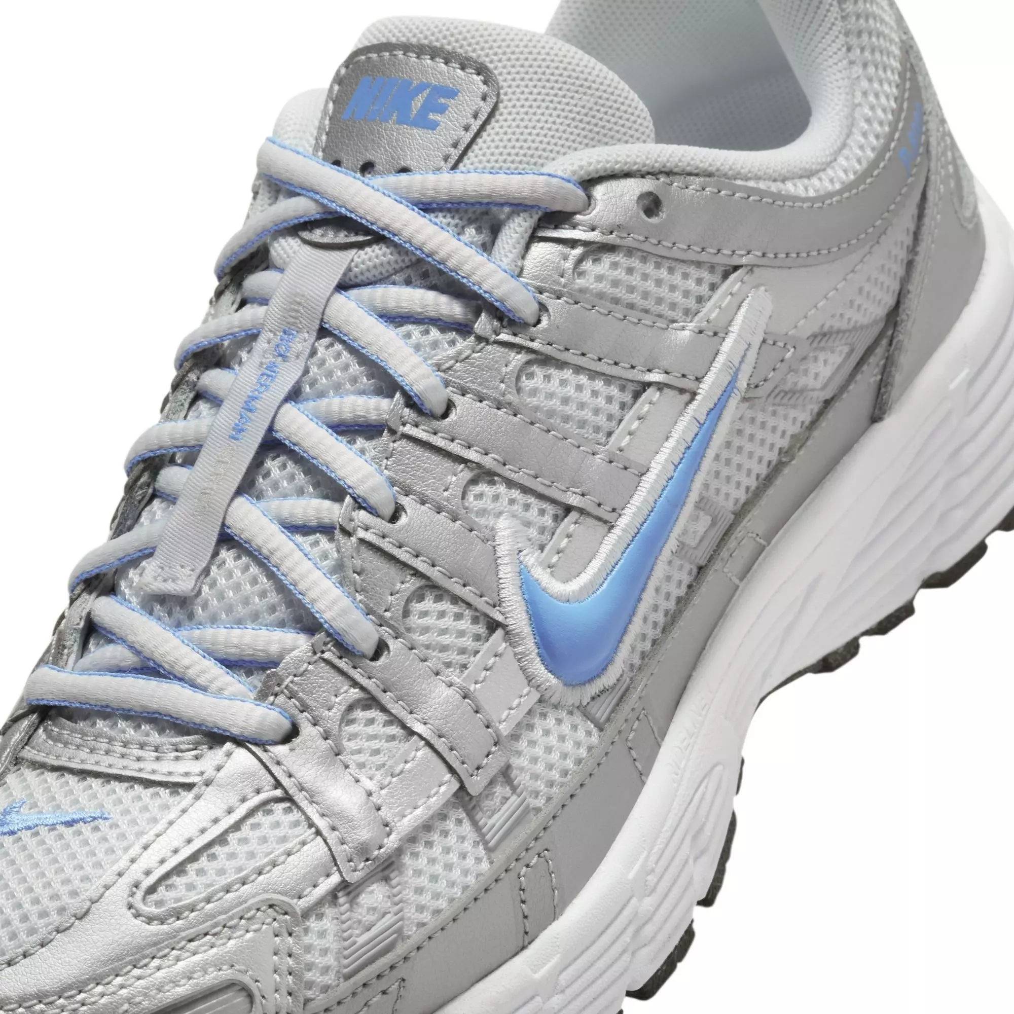 Nike P-6000 "Mtlc Platinum/University Blue" Grade School Boys' Shoe - BLUE/SILVER/NAVY