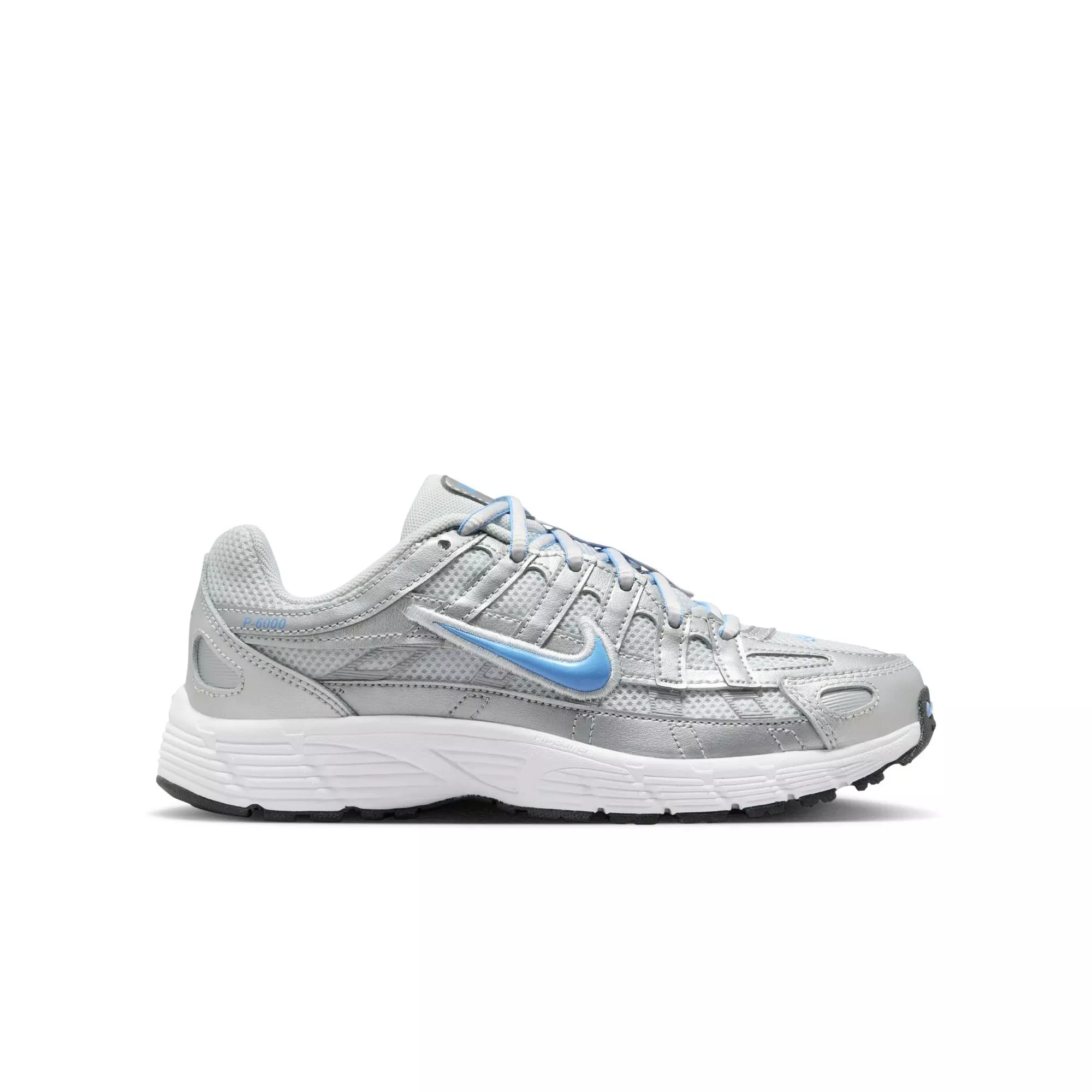 Nike P-6000 "Mtlc Platinum/University Blue" Grade School Boys' Shoe - BLUE/SILVER/NAVY