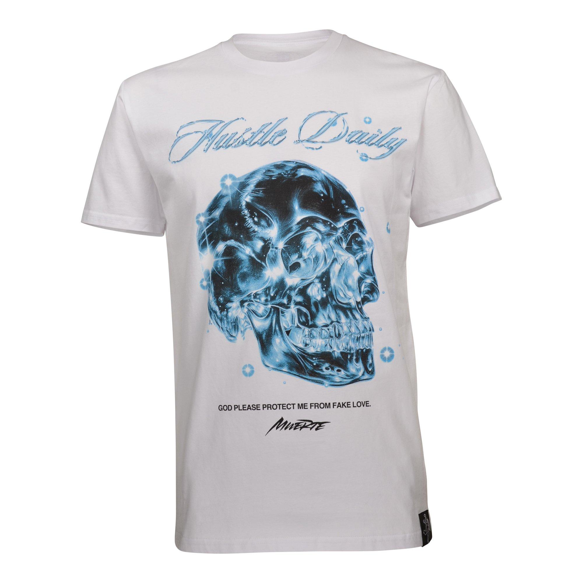 Hasta Muerte Men's Glass Skull AJ11 Tee - WHITE