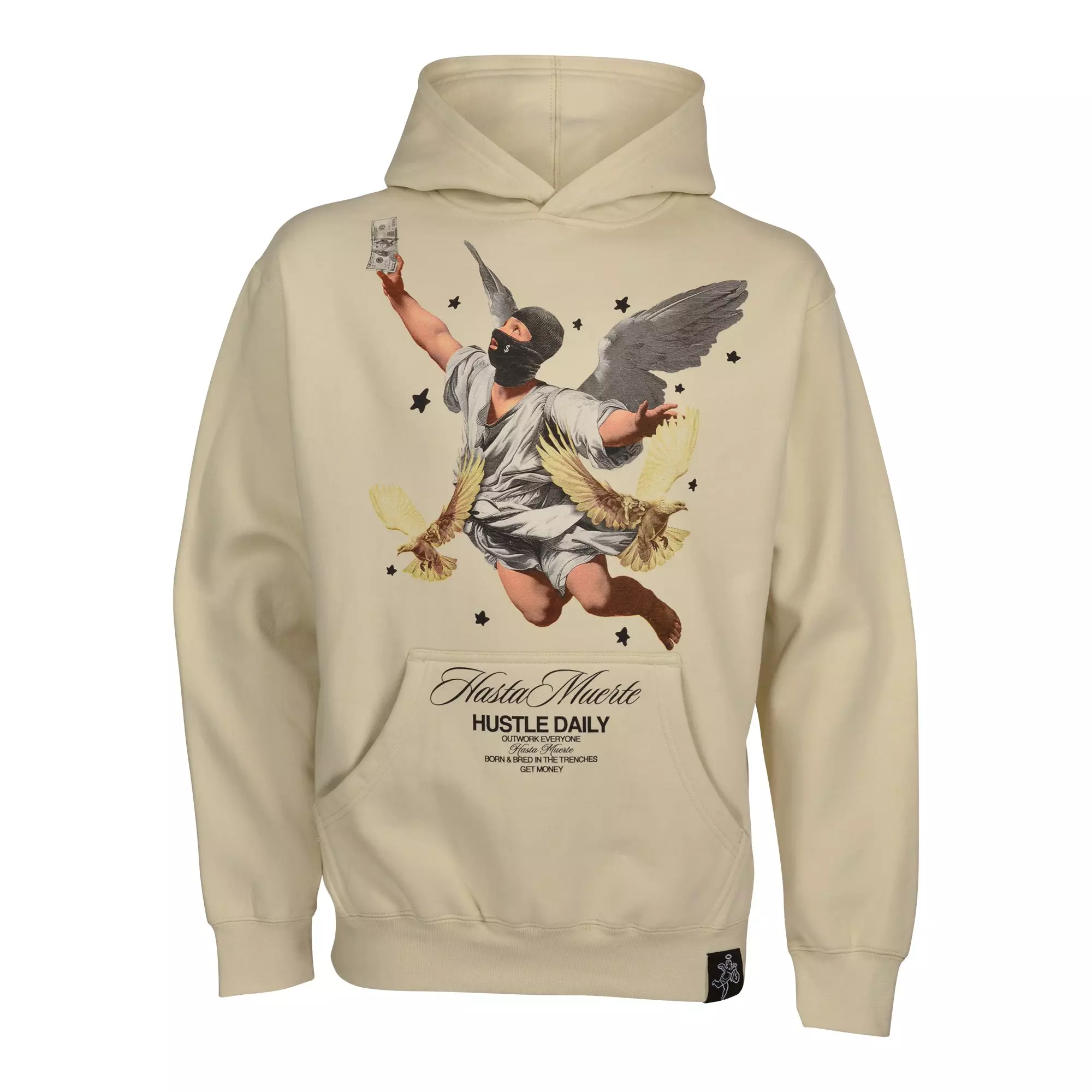 Haste Muerte Men's Reach For The Stars AJ5 Hoodie - Bone - WHITE