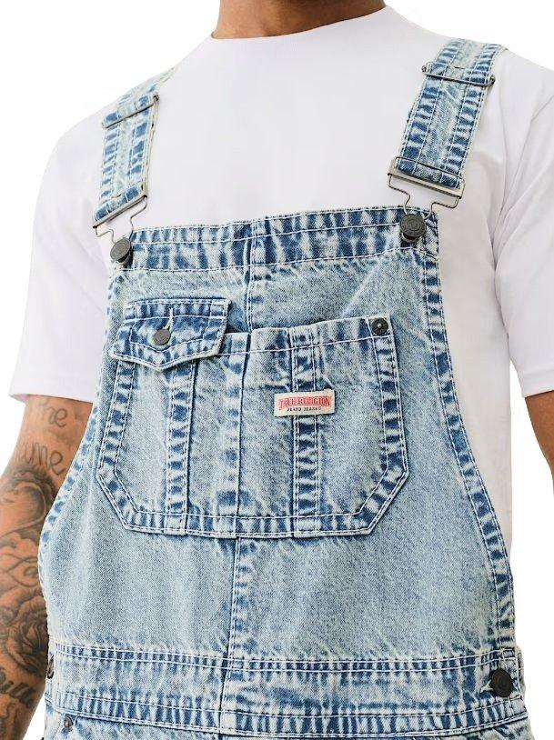 True Religion Men's Double Cargo Big T Overalls - BLUE Thumbnail View 4