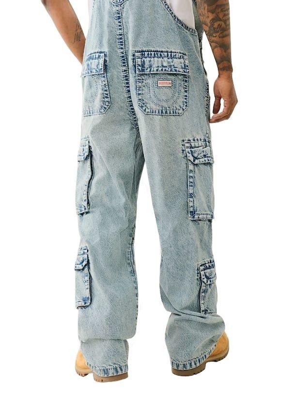 True Religion Men's Double Cargo Big T Overalls