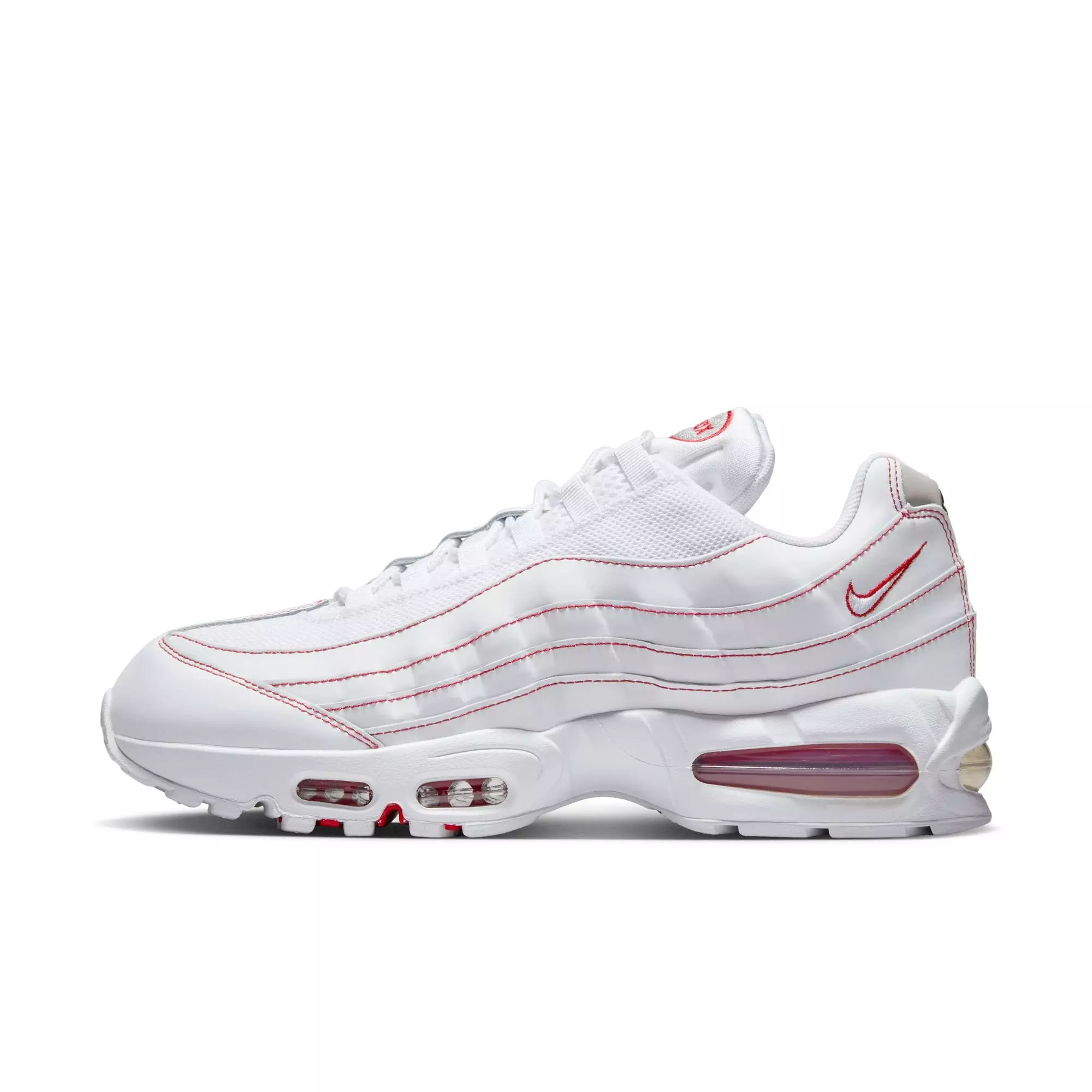 Nike Air Max 95 OG "White/University Red/Wolf Grey" Men's Shoe - WHITE/RED