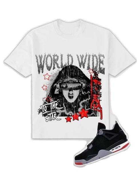 G West Old World Wide Star Men's White Tee