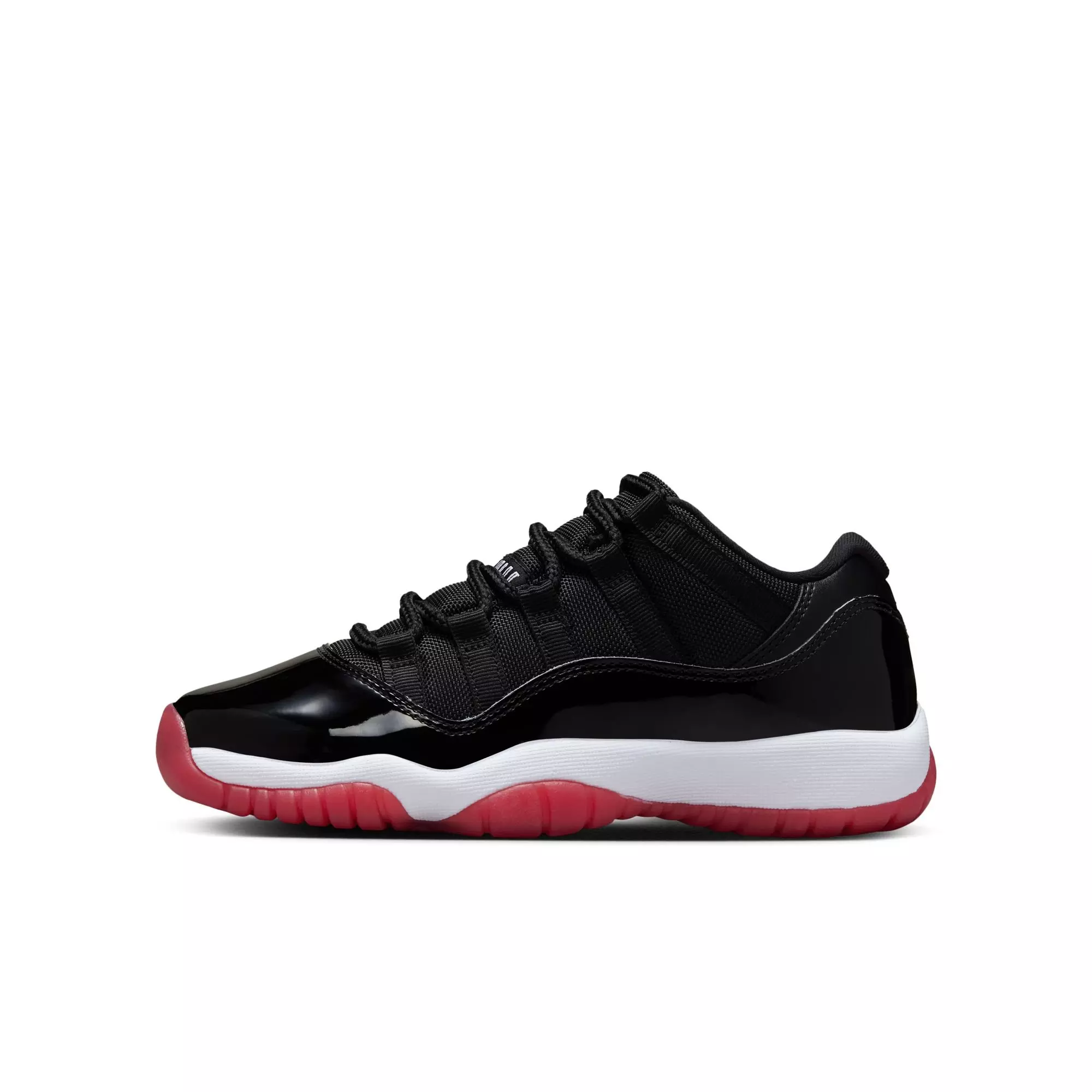 Jordan 11 Retro Low "Bred" Grade School Kids' Shoe - BLACK/VARSITY RED/WHITE