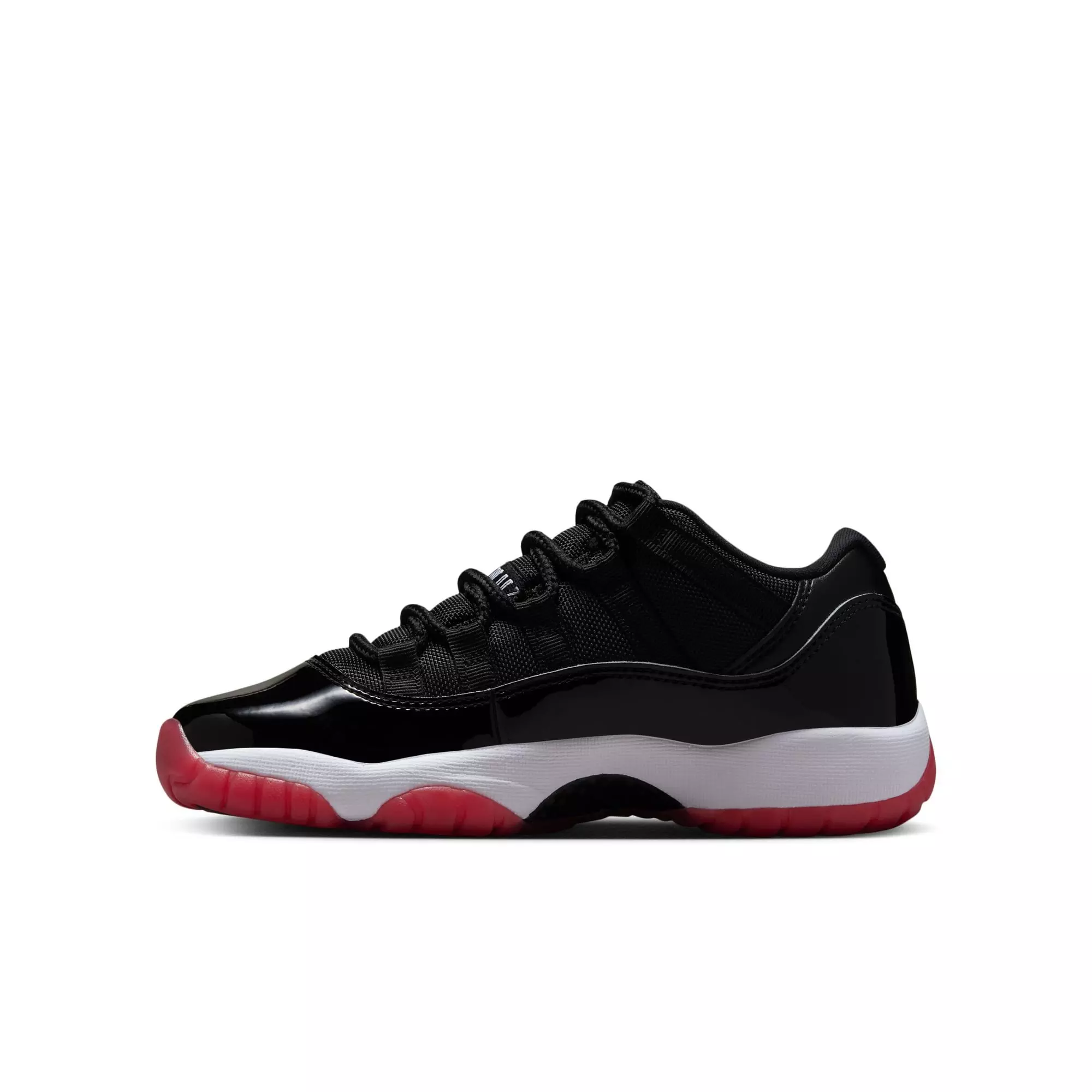 Jordan 11 Retro Low "Bred" Grade School Kids' Shoe - BLACK/VARSITY RED/WHITE