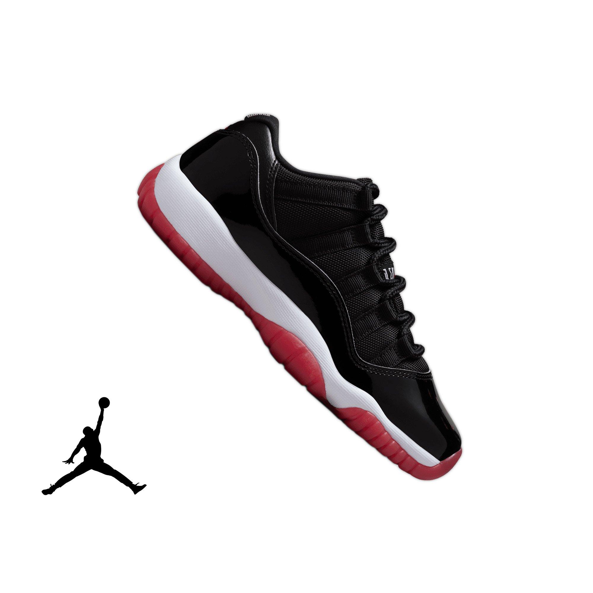 Jordan 11 Retro Low "Bred" Grade School Kids' Shoe - BLACK/VARSITY RED/WHITE