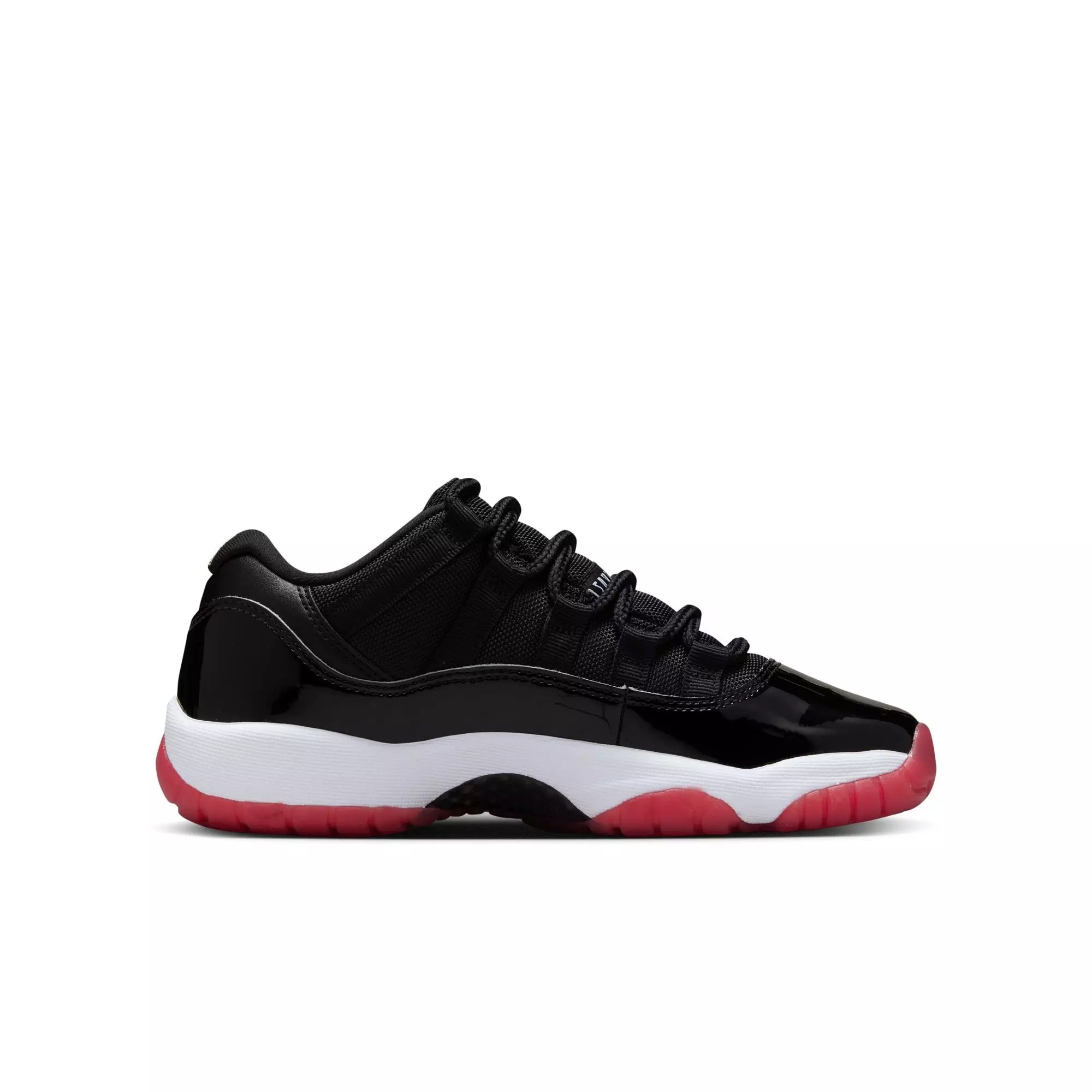 Jordan 11 Retro Low "Bred" Grade School Kids' Shoe - BLACK/VARSITY RED/WHITE