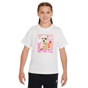 Nike Big Girls' Sportswear Tee-White